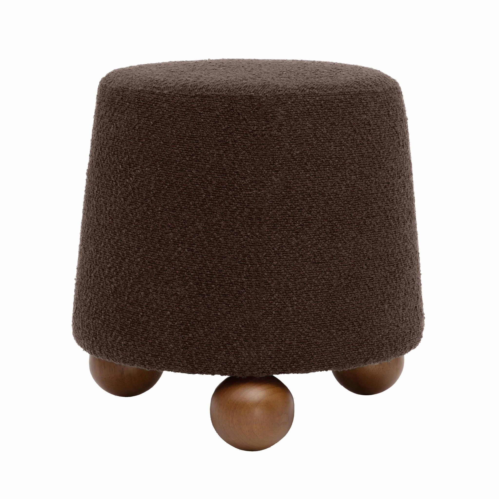 Jaine - Boucle Stool - Chocolate Brown