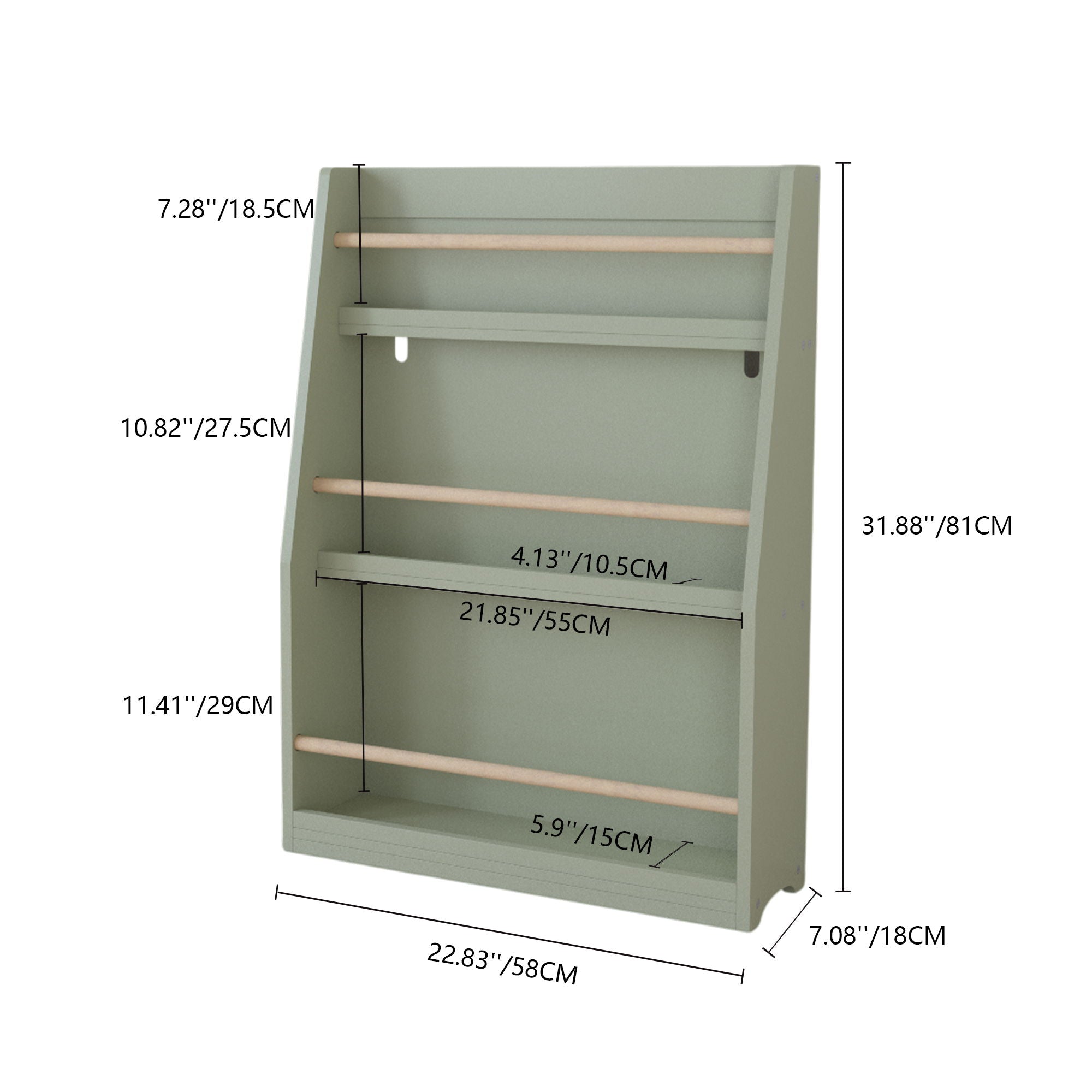 3 Tier Book Shelf, Compact Storage For Bedrooms