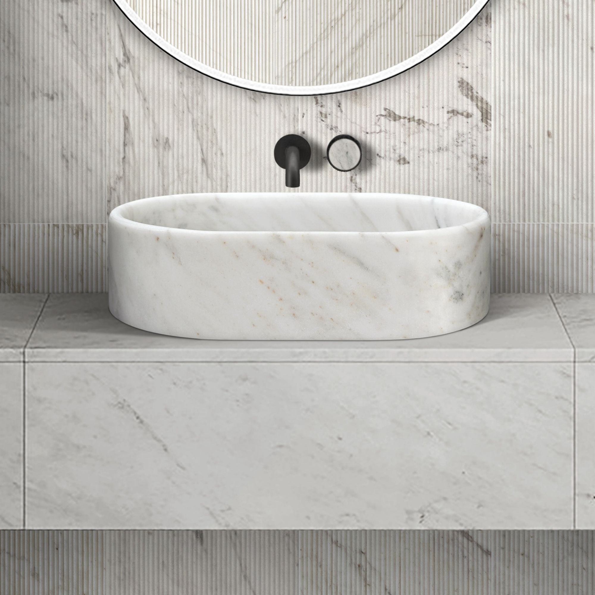Bathroom Vessel Sink, Semi Polished Surface