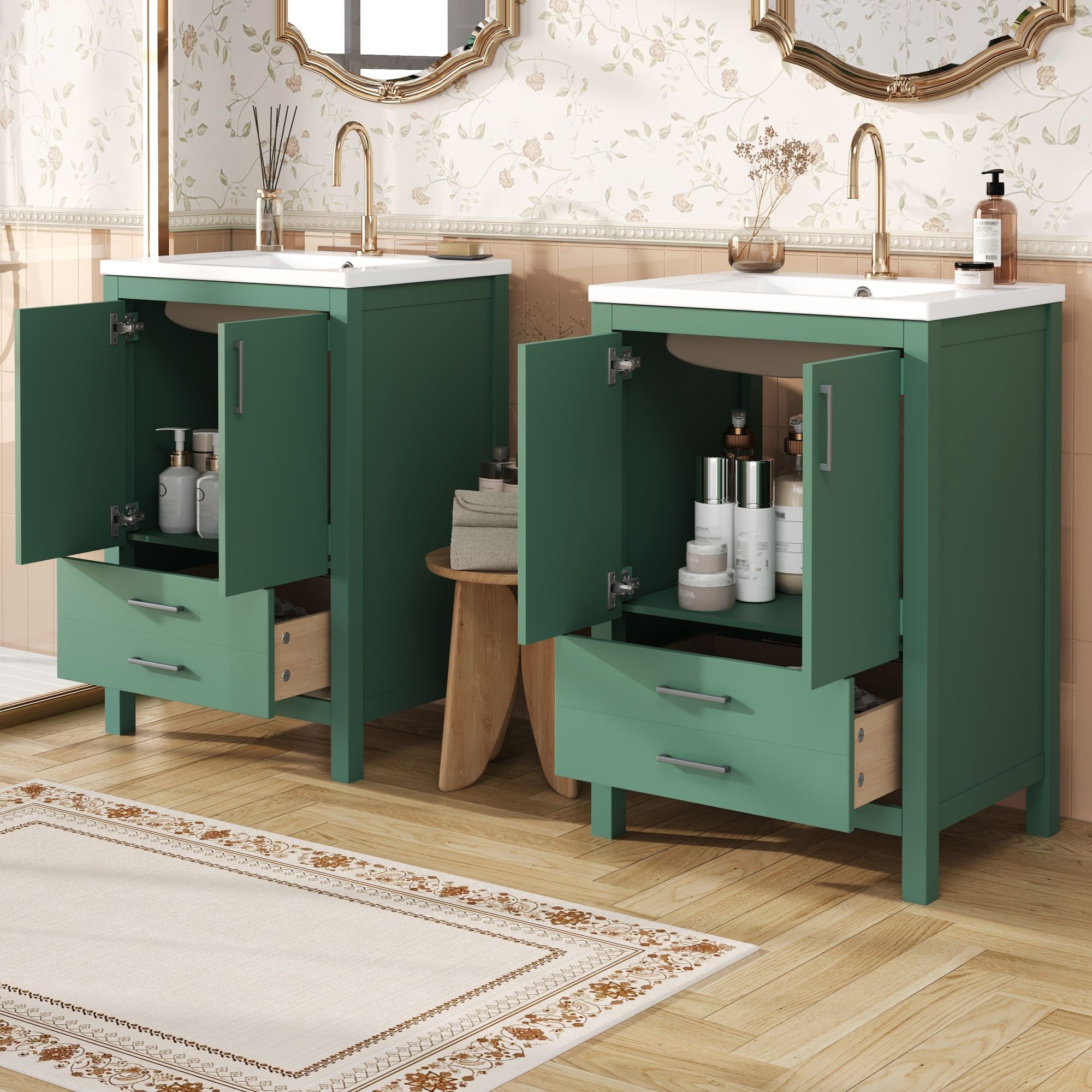 Bathroom Vanity With Sink Combo, Freestanding Storage Cabinet, Soft Closing Doors