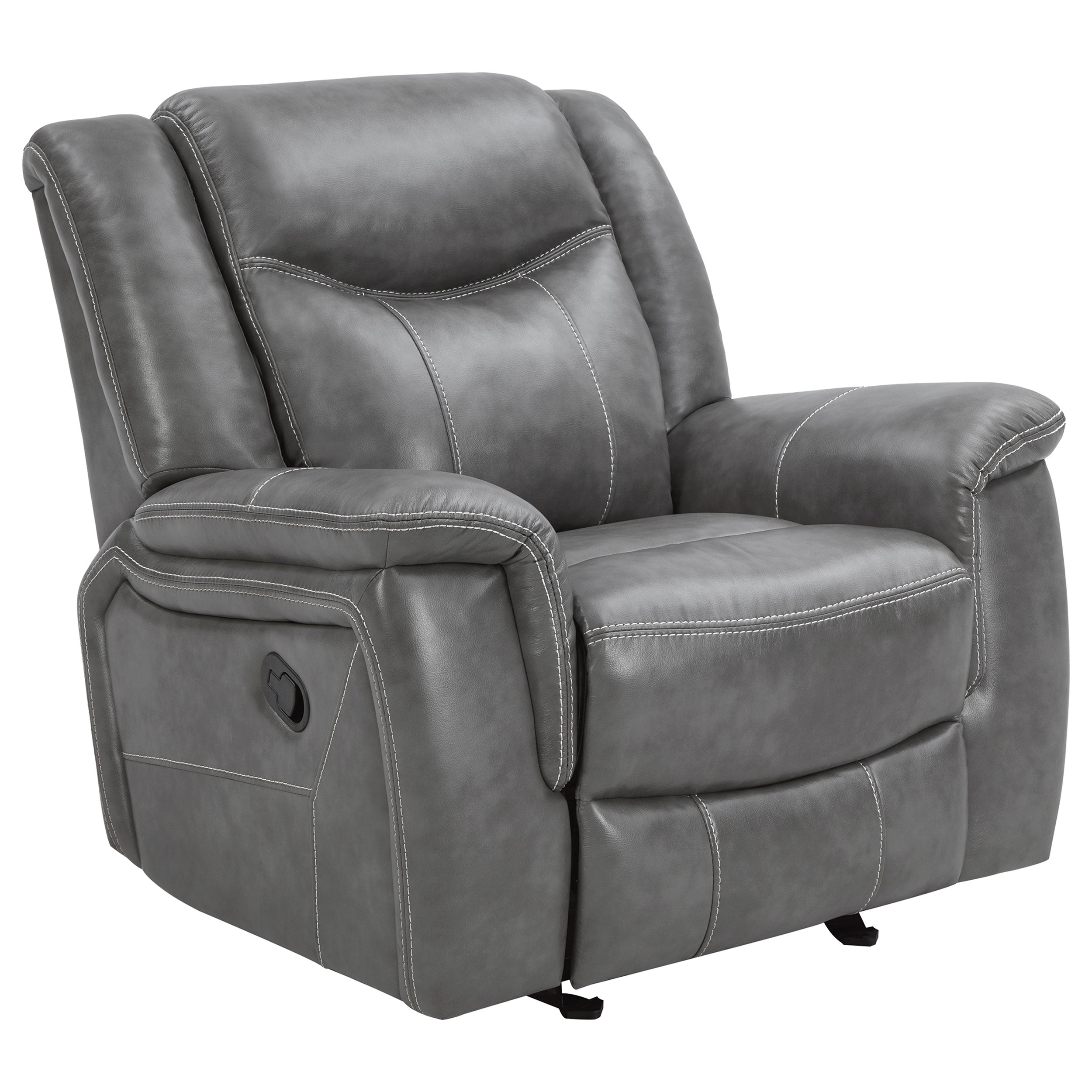 Conrad Upholstered Padded Arm Glider Recliner Grey-CoasterEveryday