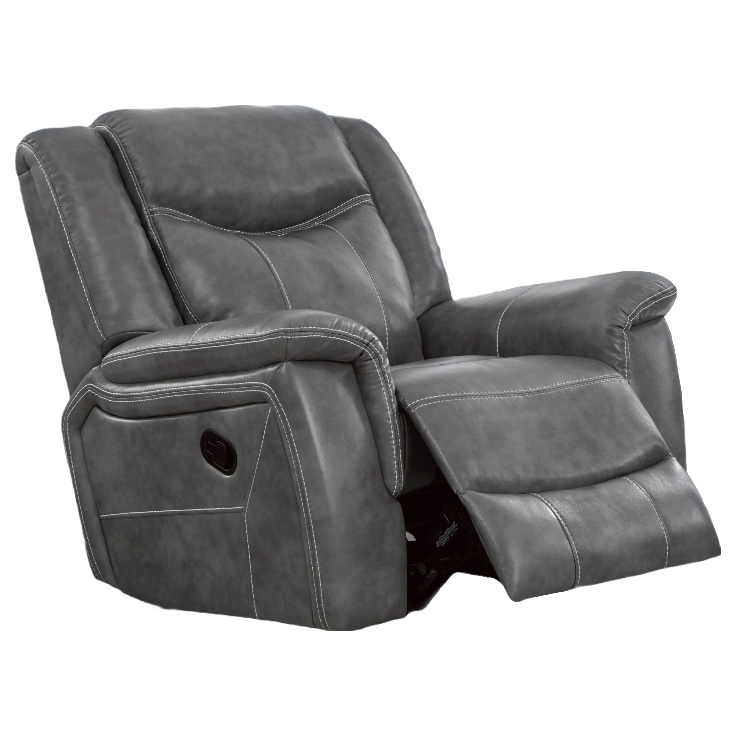 Conrad Upholstered Padded Arm Glider Recliner Grey-CoasterEveryday