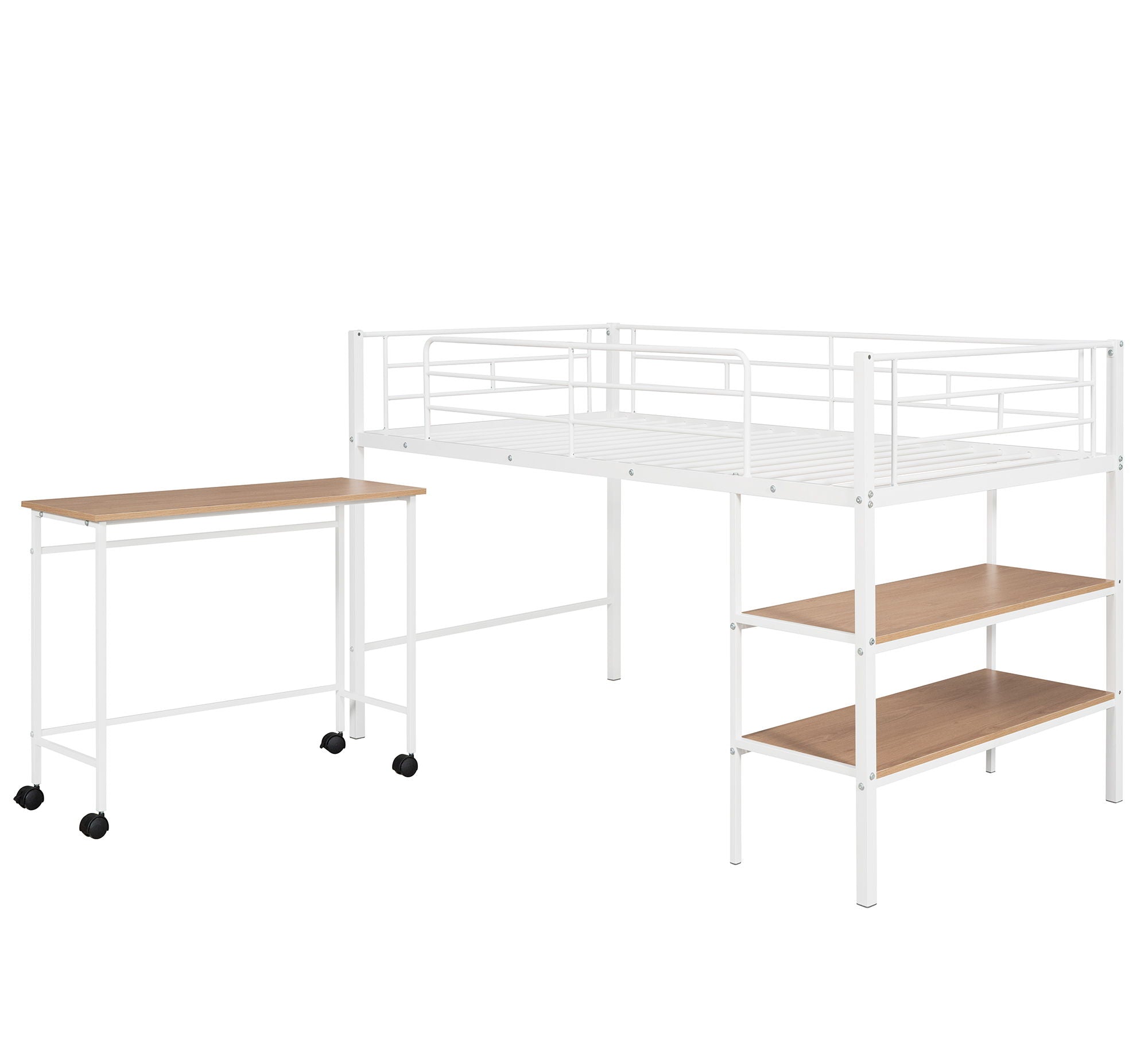 Loft Bed With Desk And Shelves