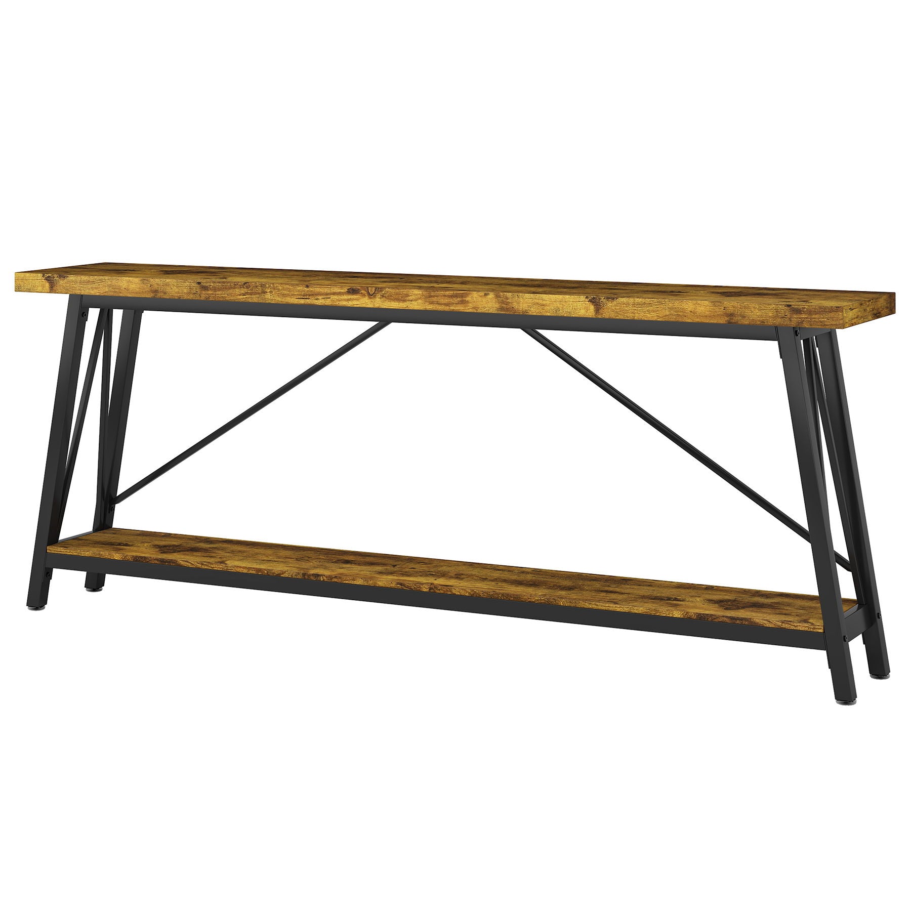 Extra Long Sofa Table For Hallway, Entryway & Living Room - Rustic Brown