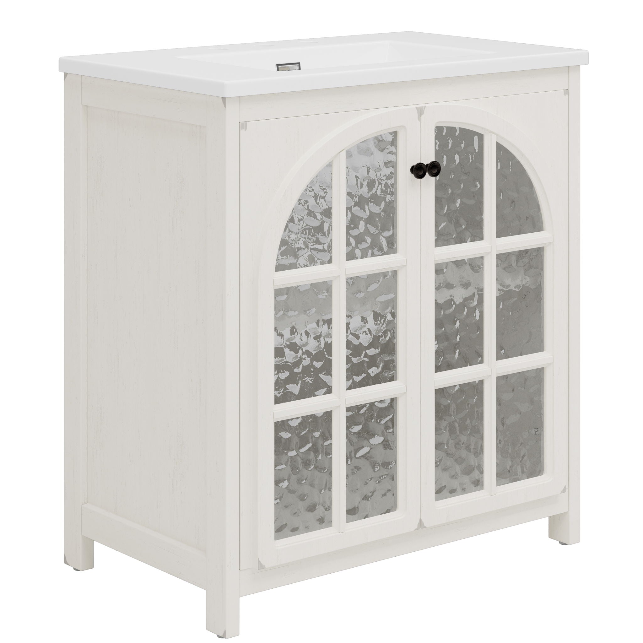 Vintage Farmhouse Bathroom Vanity With Ceramic Sink