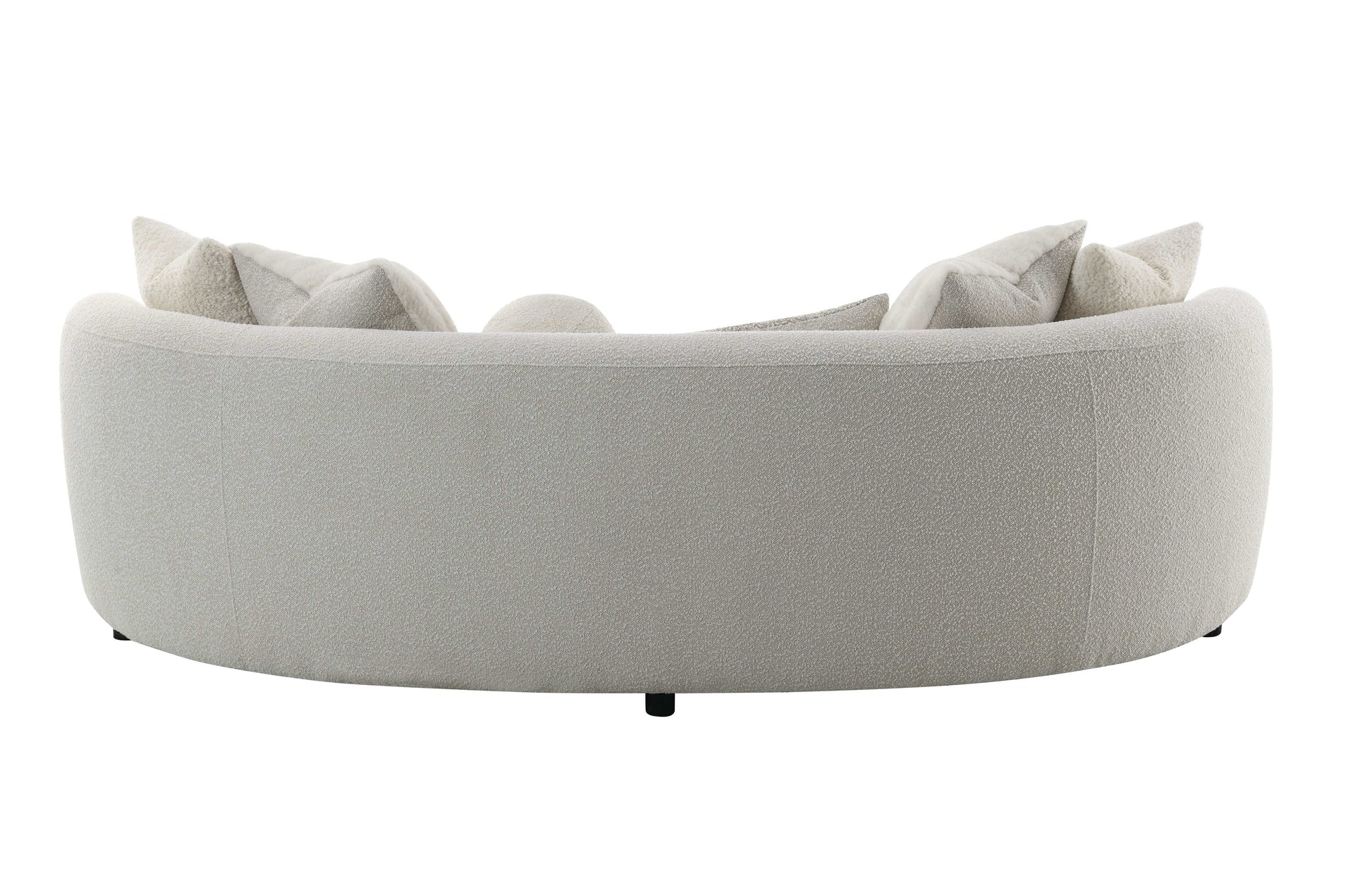 Iniko - Boucle Sofa With Toss Pillows - Beige - Best Buy Furniture