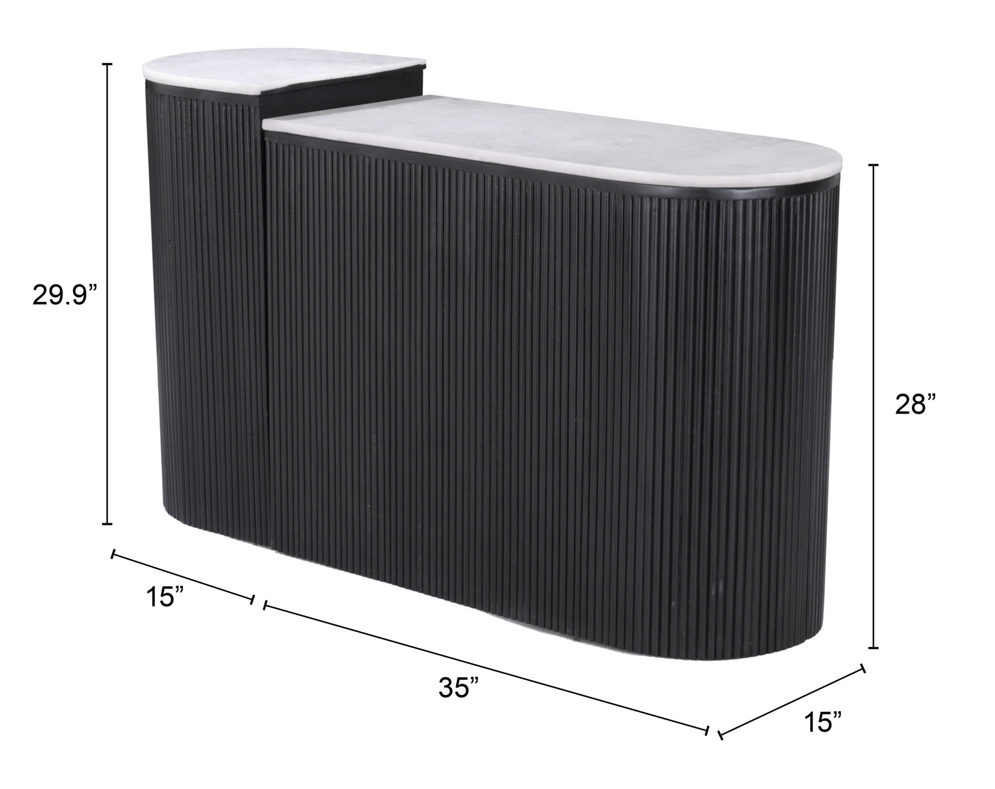 Ormara - Console Table Set - White / Black