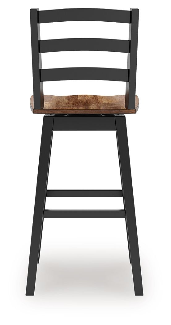 Wildenauer - Tall Swivel Barstool (Set of 2) - Brown / Black - Best Buy Furniture