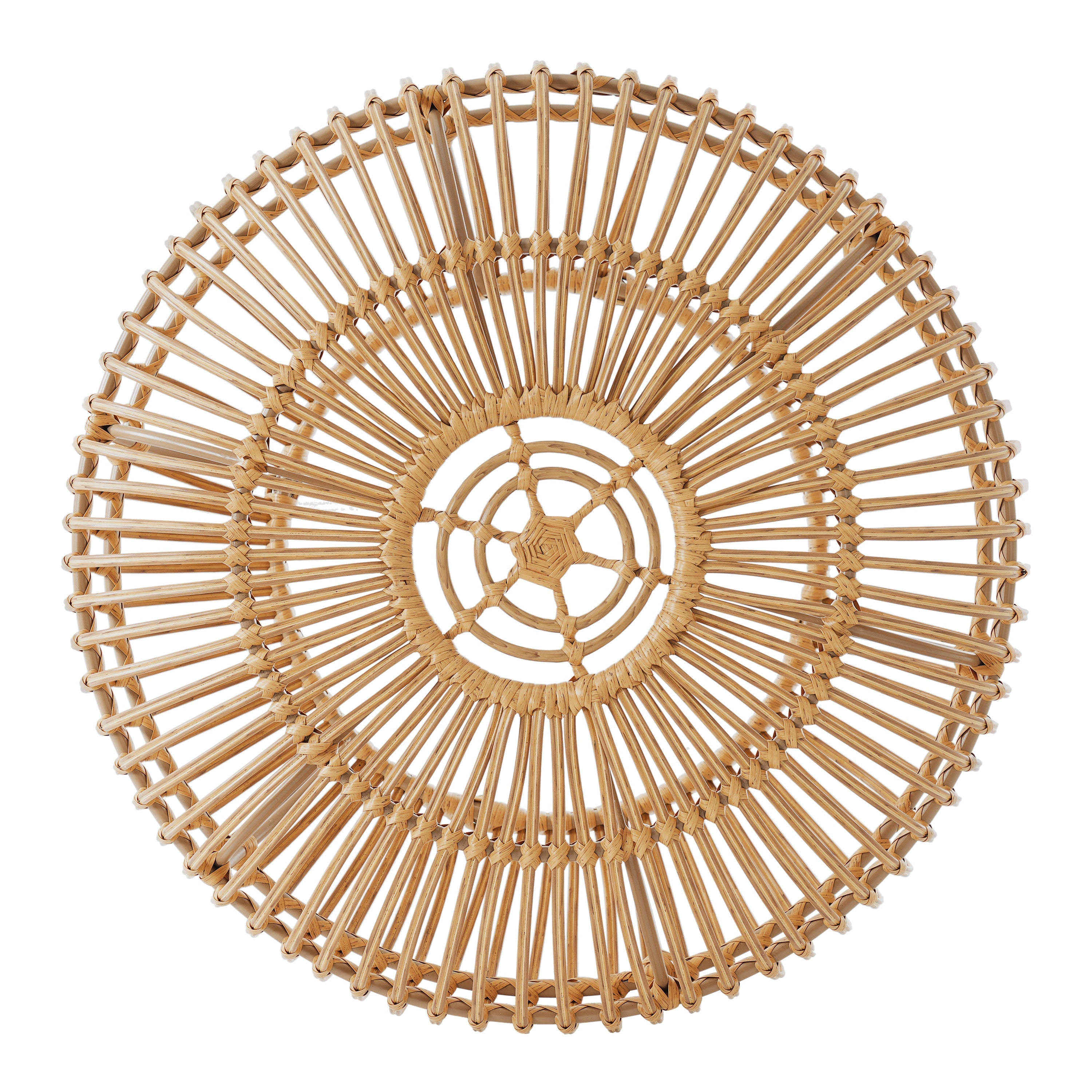 Coffee Table - Bohemian Faux Rattan Weave Accent Table