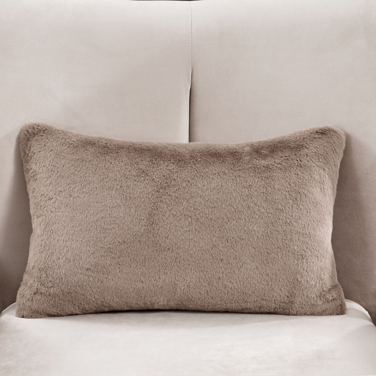 Camellia Field - Velvet Accent Chair - Beige / Dark Brown