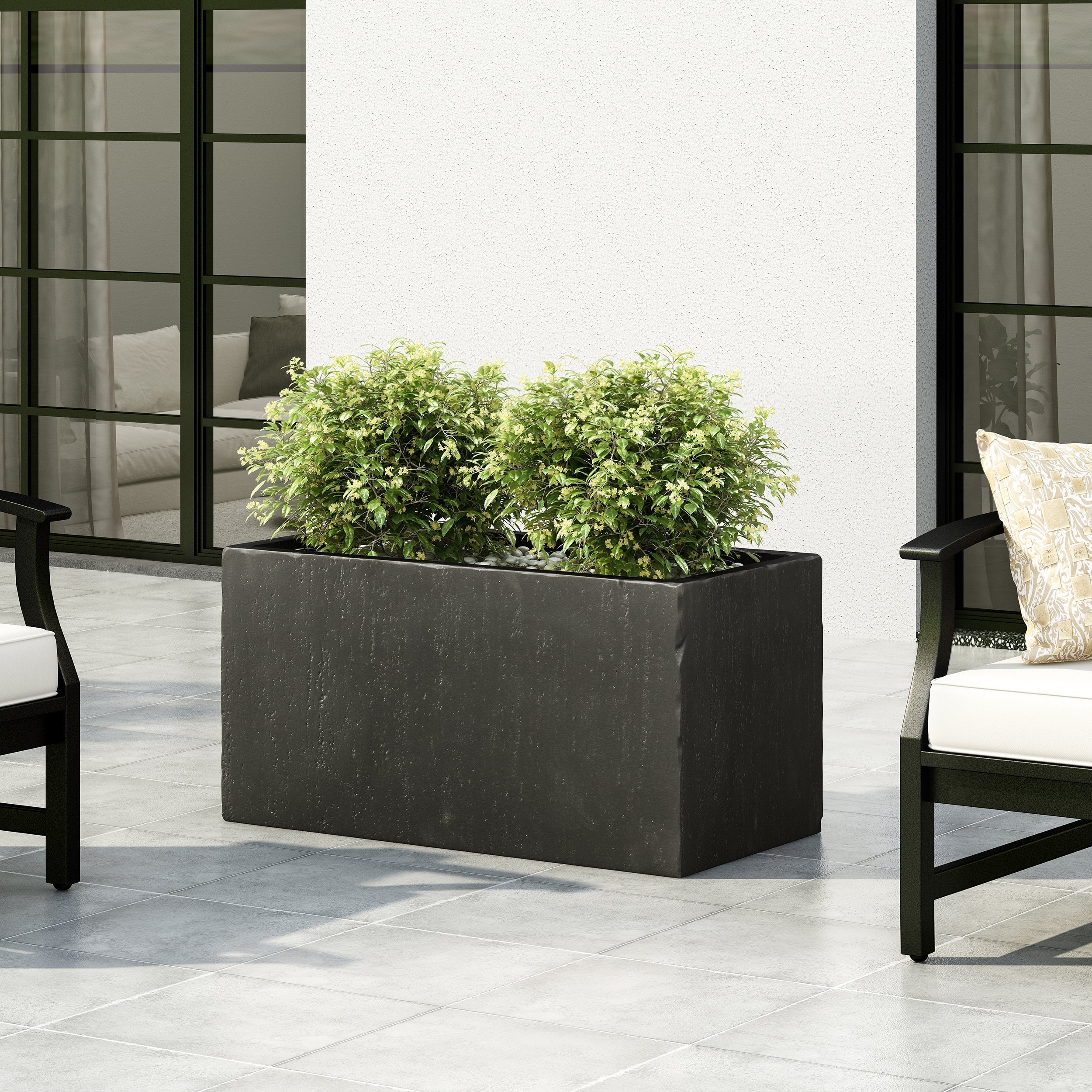 31.25' L Modern Outdoor MGO Planter in Black Finish