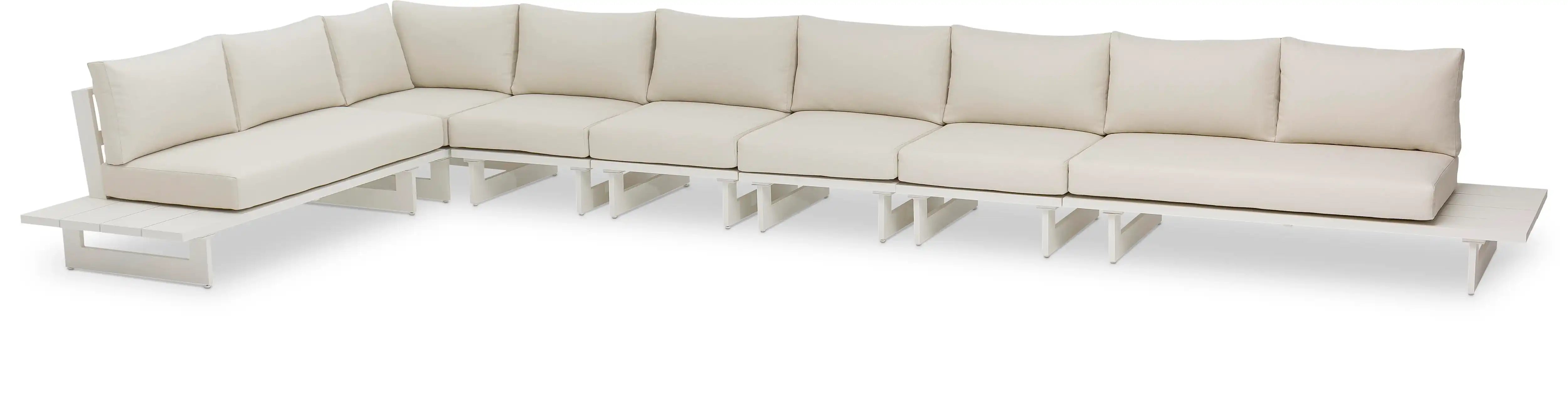 Maldives - 7 Piece Water Resistant Outdoor Patio Modular Sectional With White Base