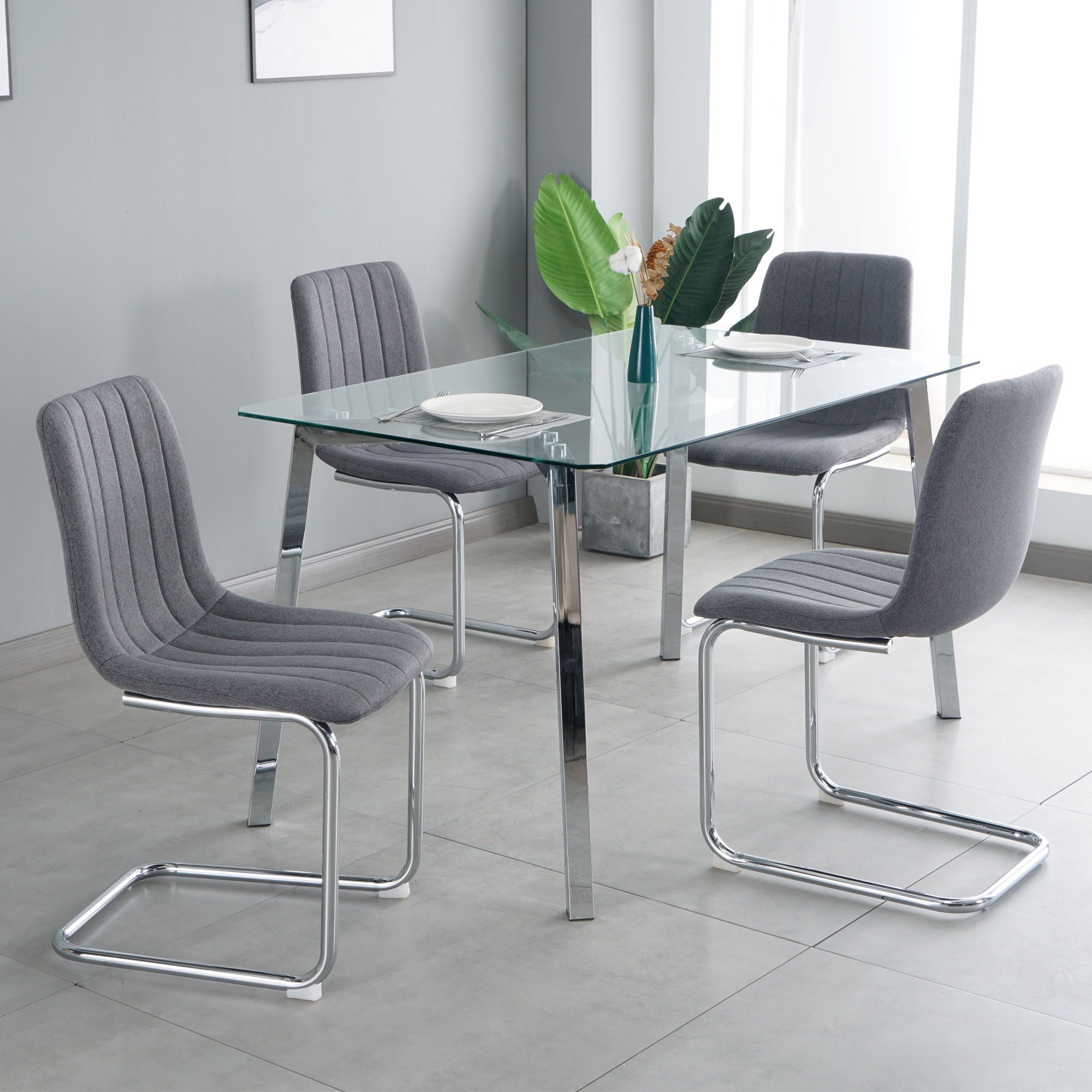 Modern Dining Chair With Metal Legs
