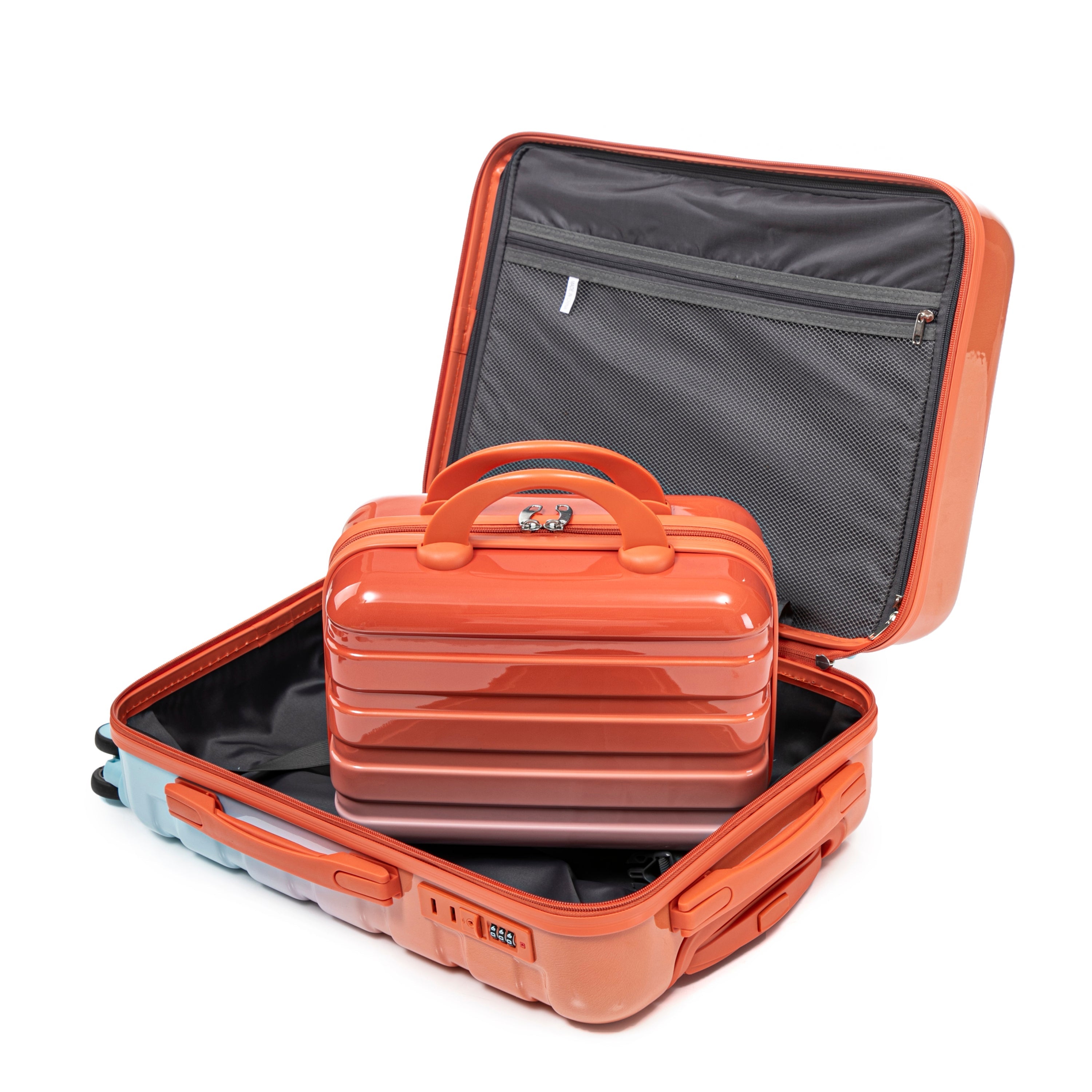 2 Pc PC Spinner Wheel Luggage Set with Gradient Color and Lock