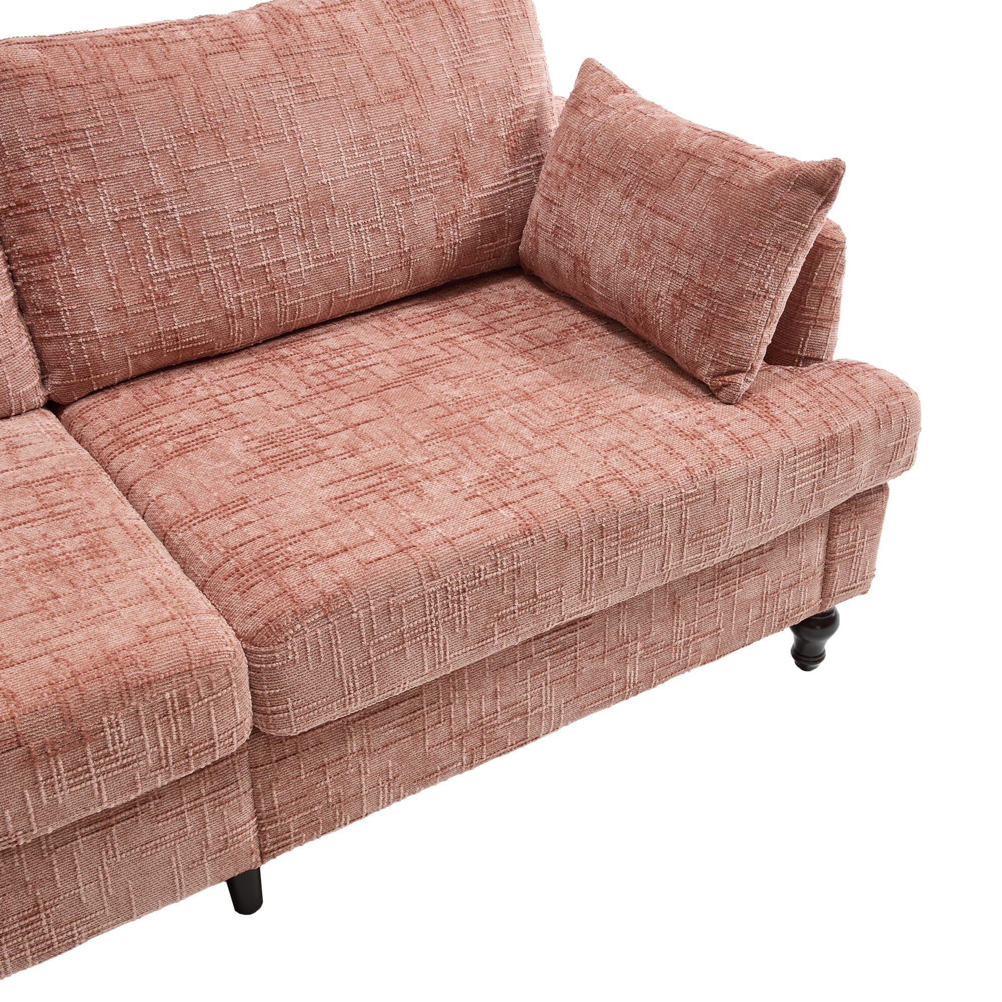 Chenille 2 Seater Sofa With LED Light, USB Charging Port, And Storage Bag