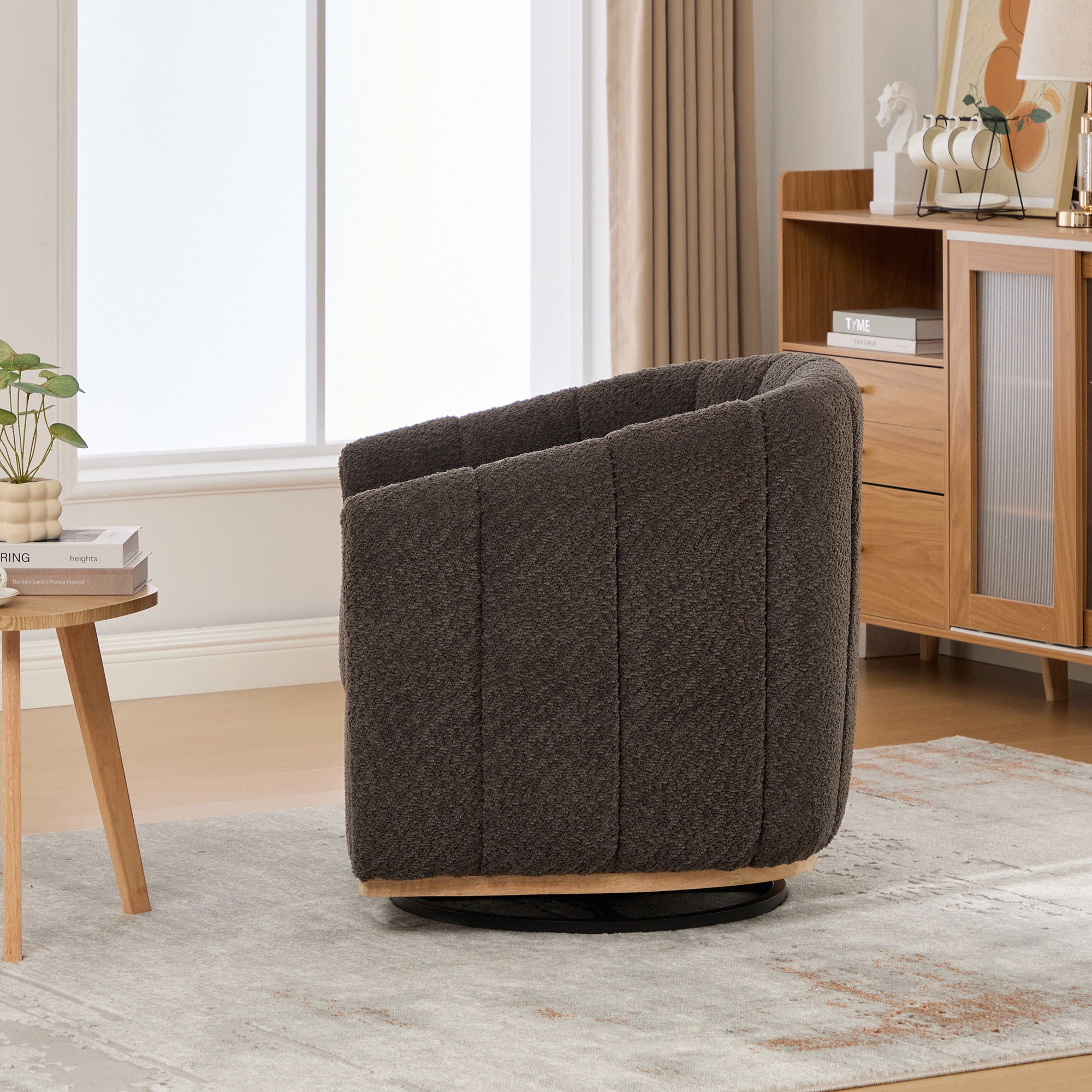 360° Swivel Upholstered Barrel Chair