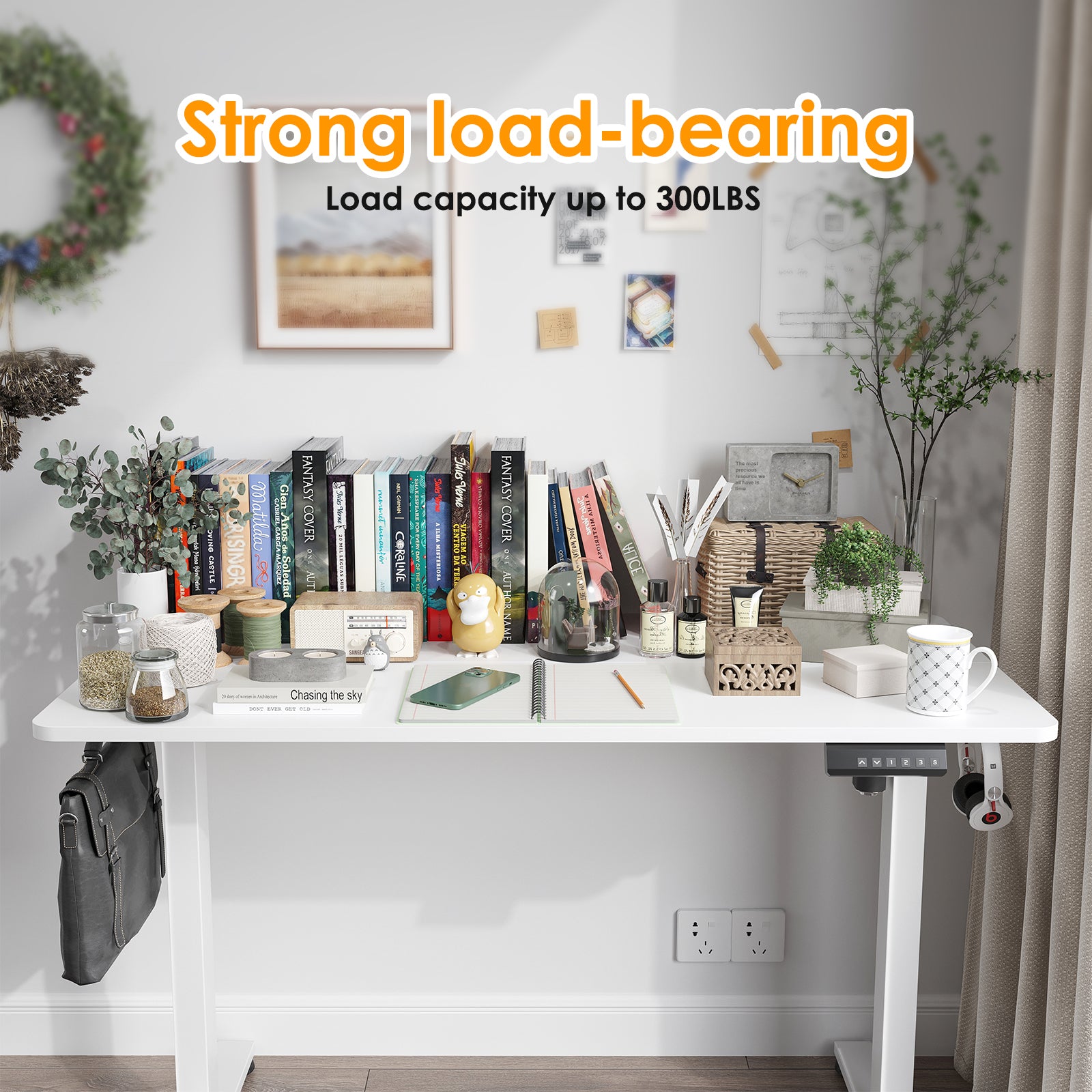 STARY Electric Standing Desk Adjustable Height White - Best Buy Furniture