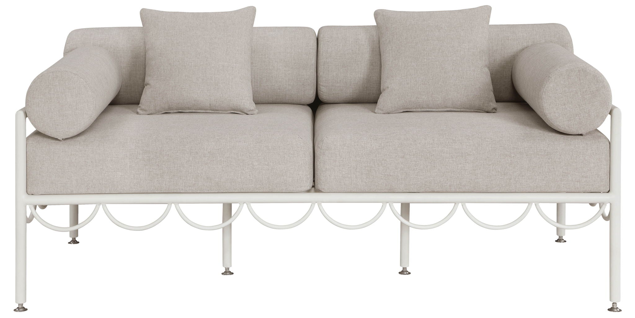 Portofino - Resilient Water Repellent Fabric 69.75" Upholstered Outdoor Patio Loveseat