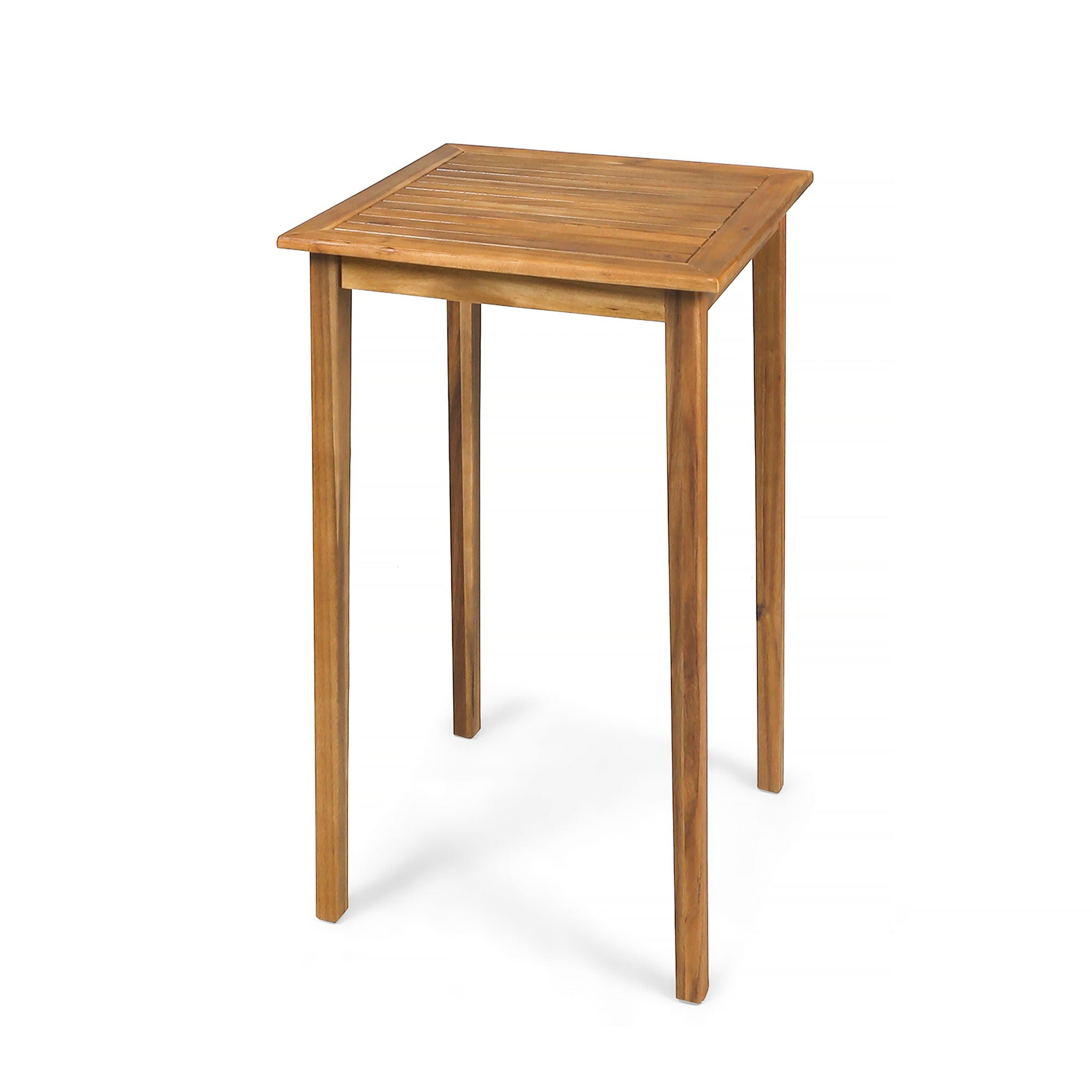 Outdoor Minimalist Acacia Wood Square Bar Table
