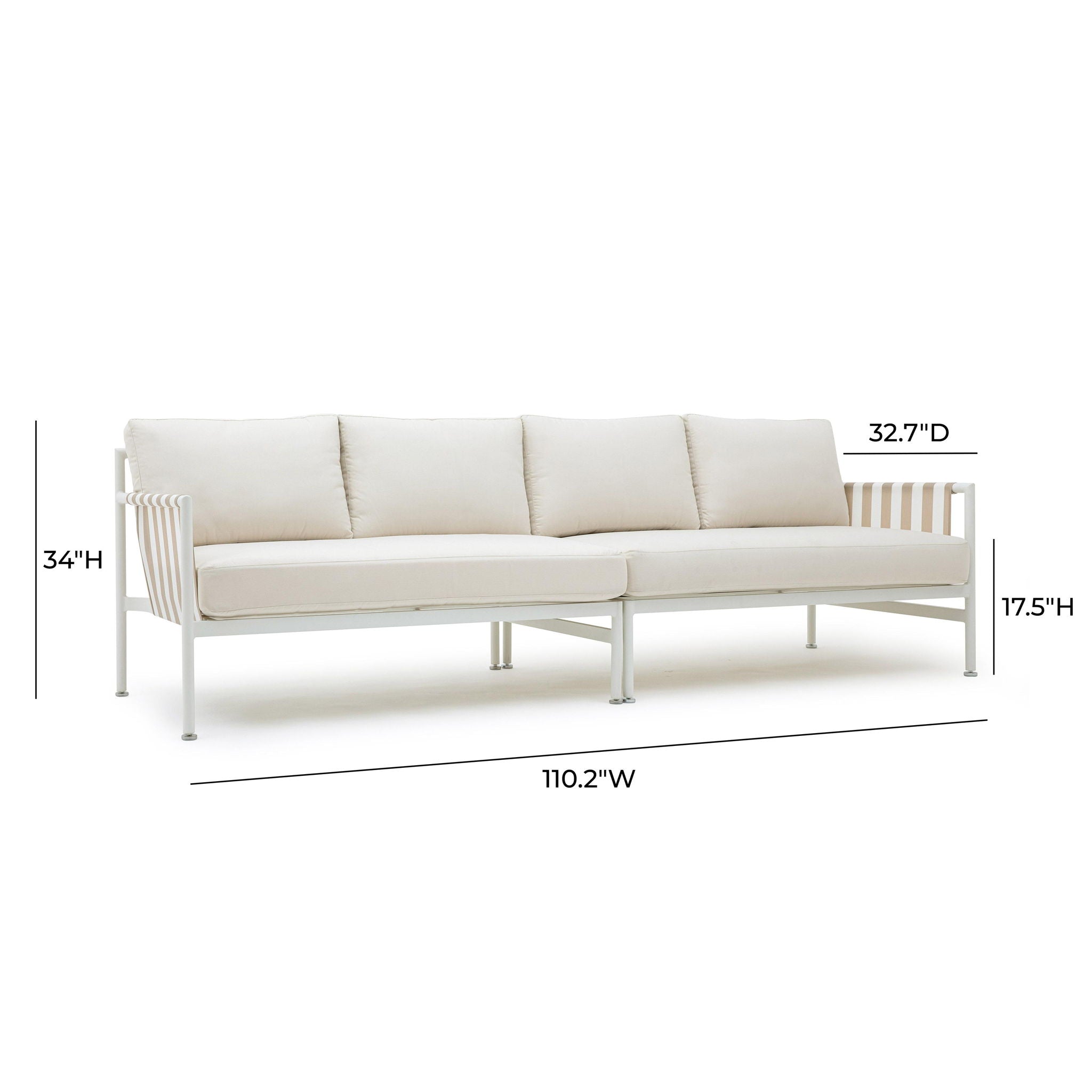 Dunes - Outdoor 110" Sofa - Cream