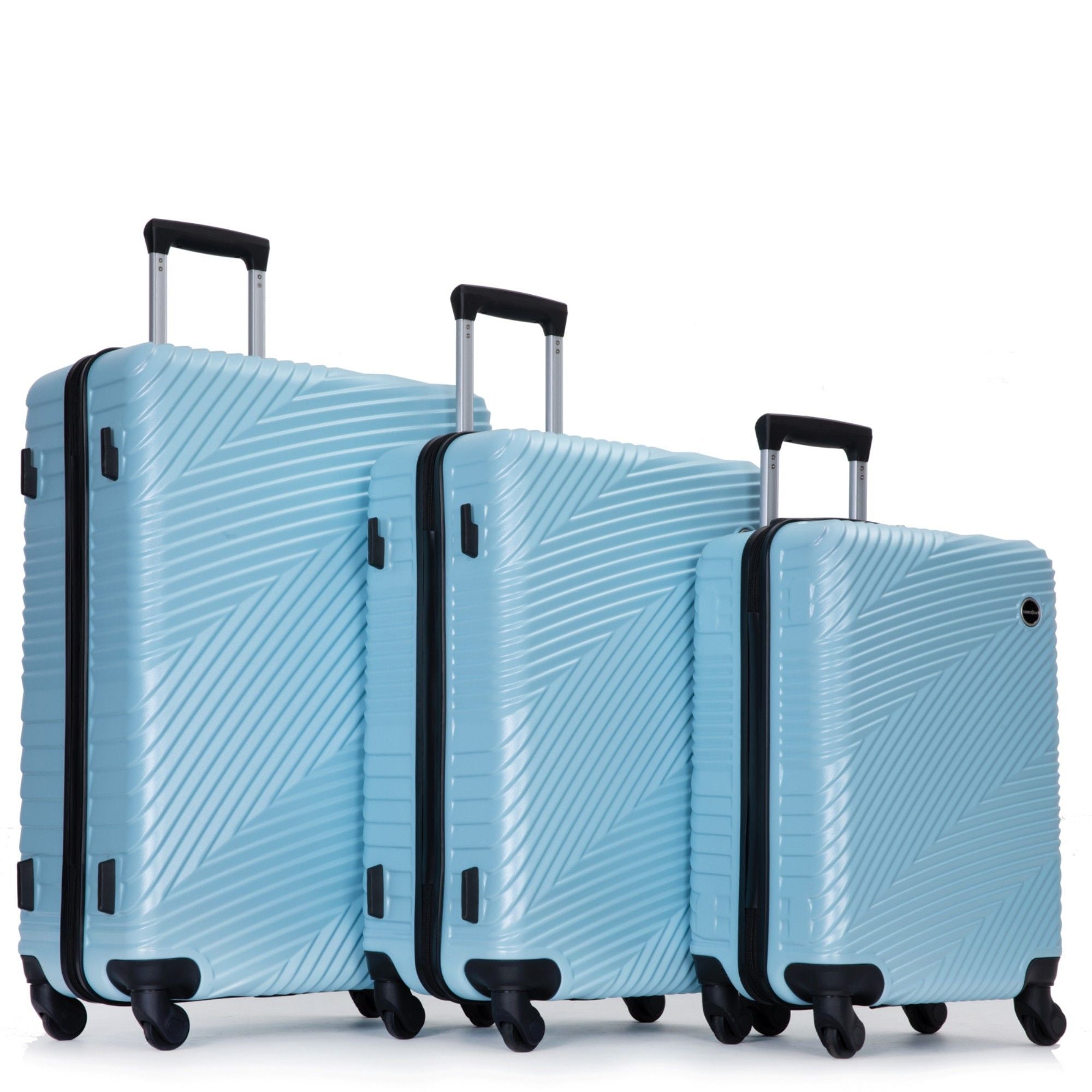 3 Piece Luggage Sets Lightweight Suitcase With Two Hooks, Spinner Wheels,