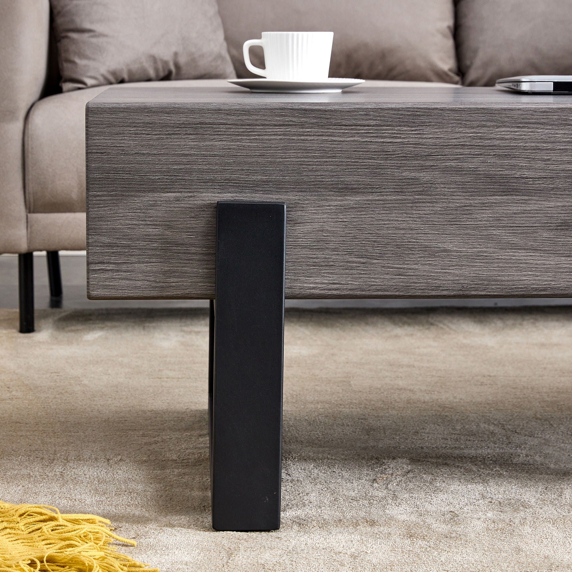 Rustic Coffee Table With Metal Legs