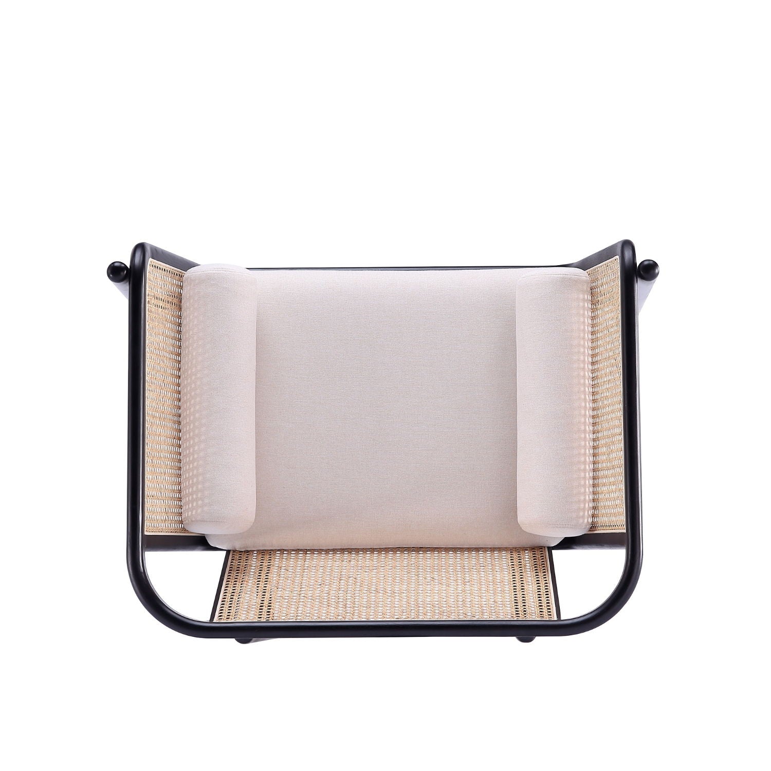 Versailles - Accent Armchair With Rattan Frame - Cream