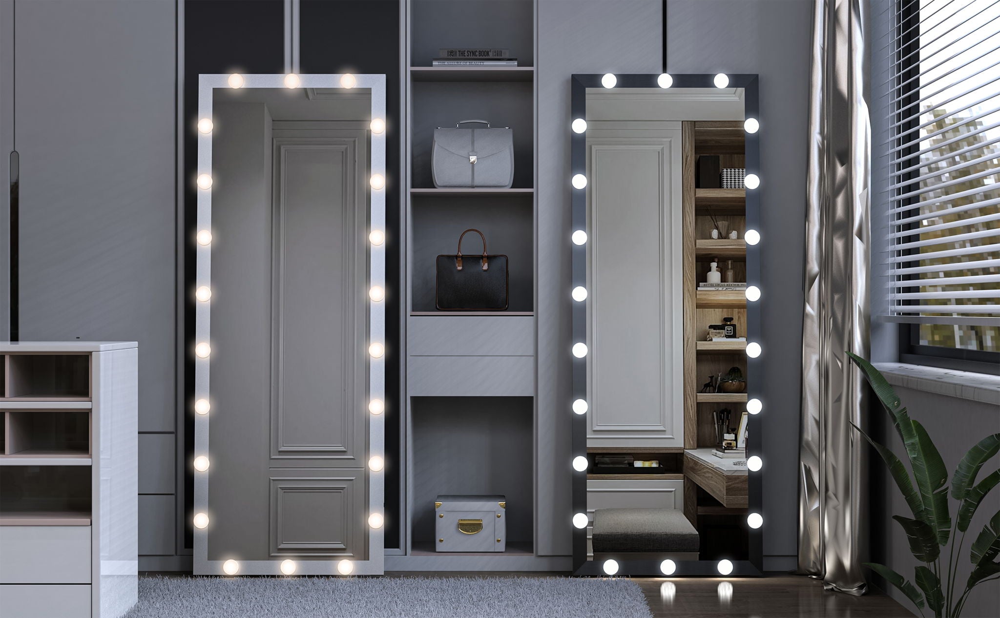 Full Length Mirror With Lights Full Body Vanity Mirror With 3 Color Modes Lighted Standing Floor Mirror For Dressing Room Bedroom Wall Mounted Touch Control