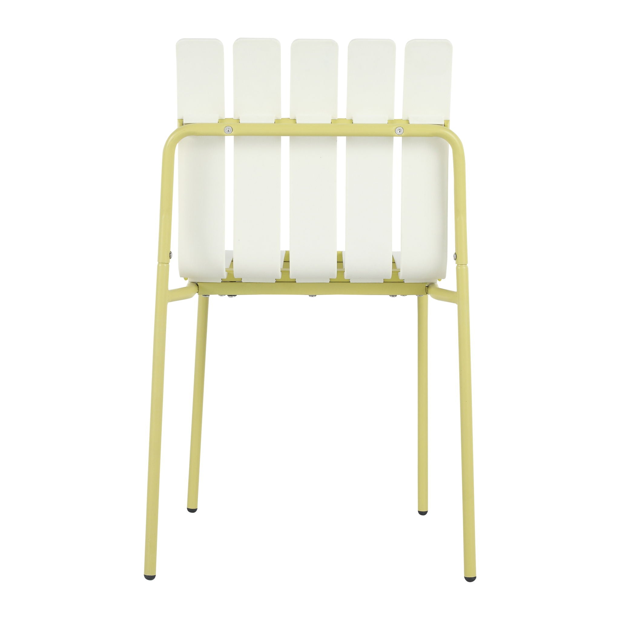 4 Piece Set Of Modern Color Block Designed Single Chairs, UV Resistant And Rust Proof - Grain Yellow / White