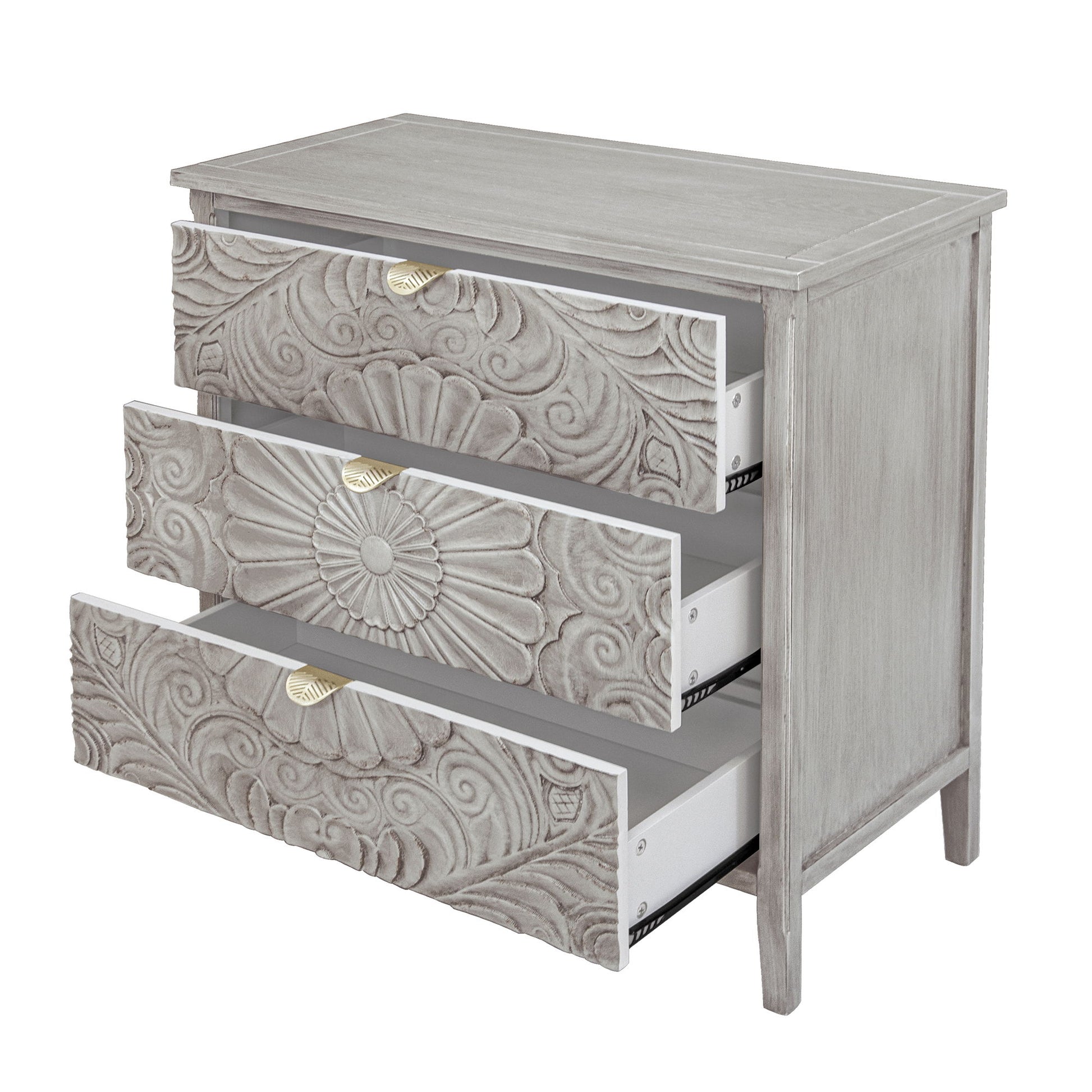 3 Drawer Cabinet, American Furniture, Suitable For Bedroom, Living Room - Light Gray - Best Buy Furniture