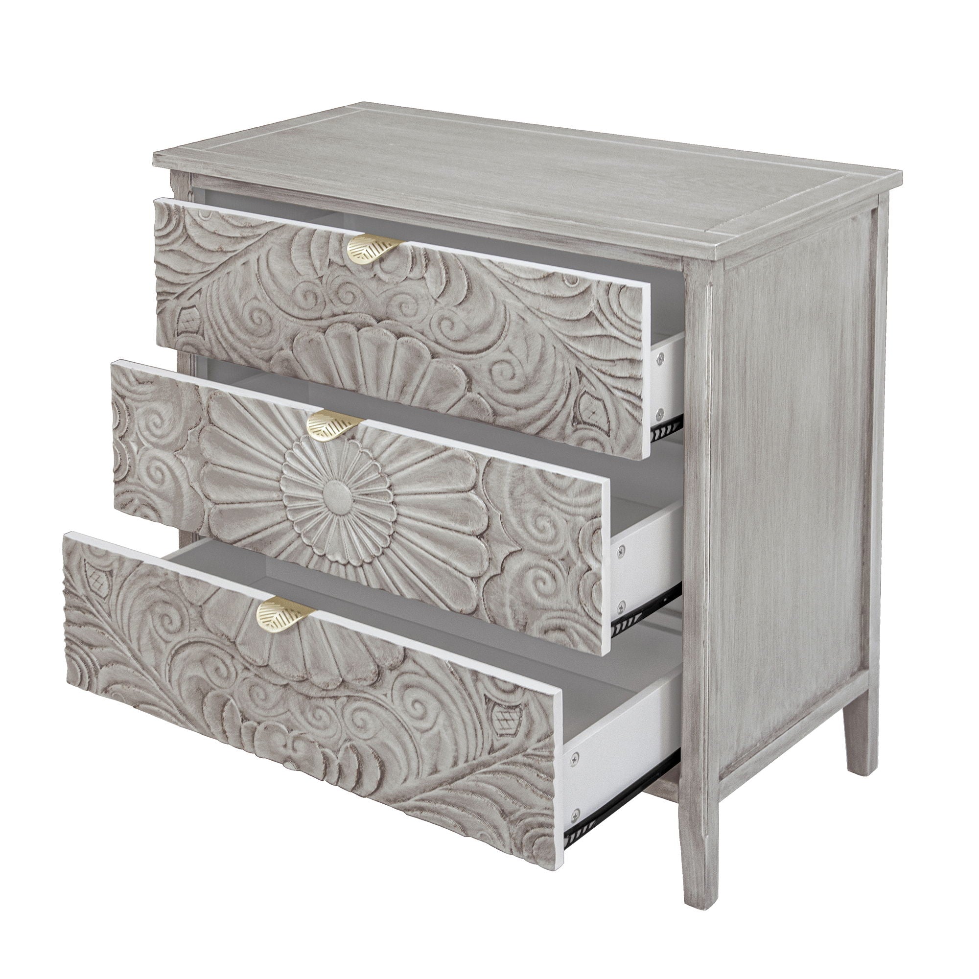 3 Drawer Cabinet, American Furniture, Suitable For Bedroom, Living Room - Light Gray - Best Buy Furniture