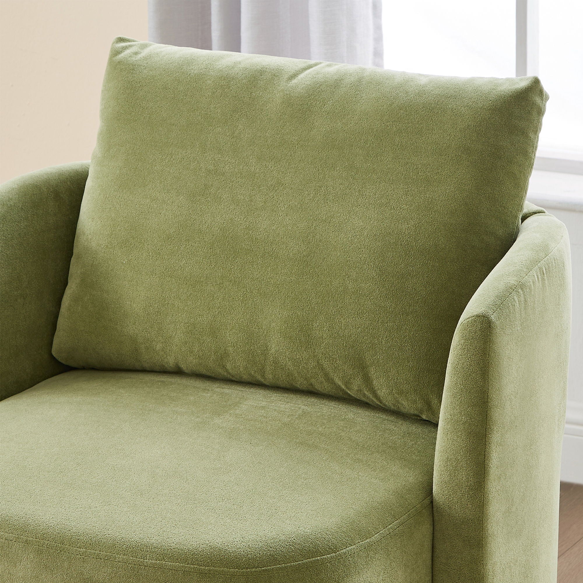 360° Modern Swivel Chair With Upholstered Curved Design