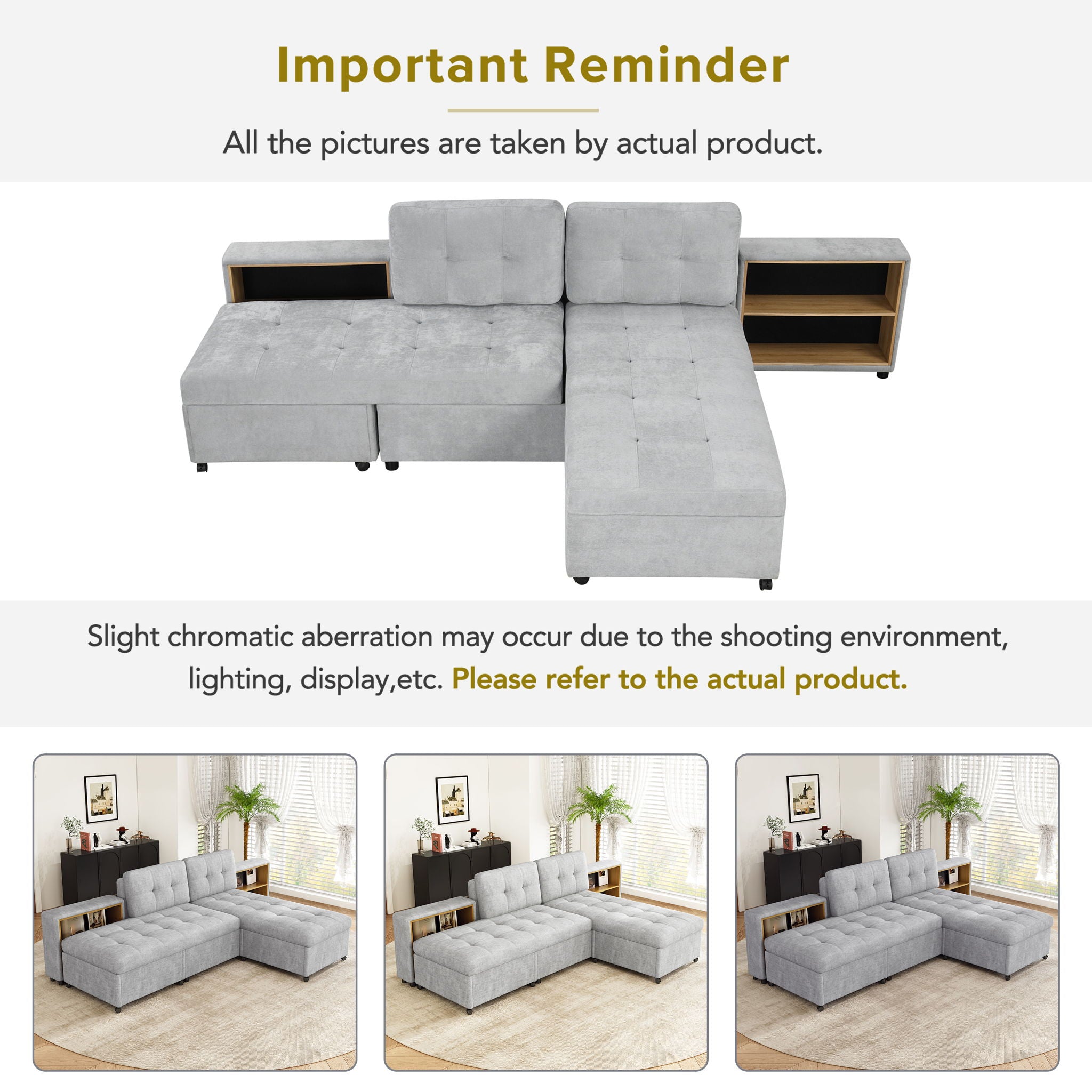 Versatile Modular Free-Combined Sofa With 2 Storage Racks
