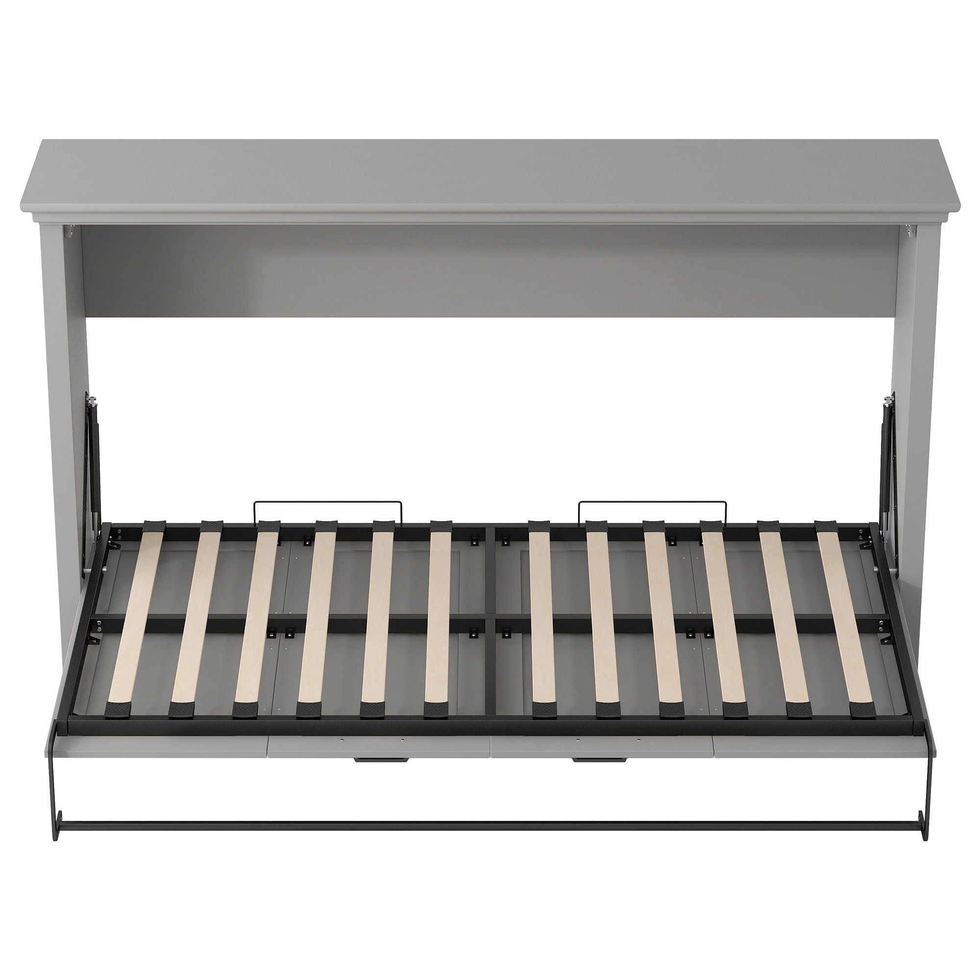 Twin Size Murphy Bed With Cabinet Storage - Gray