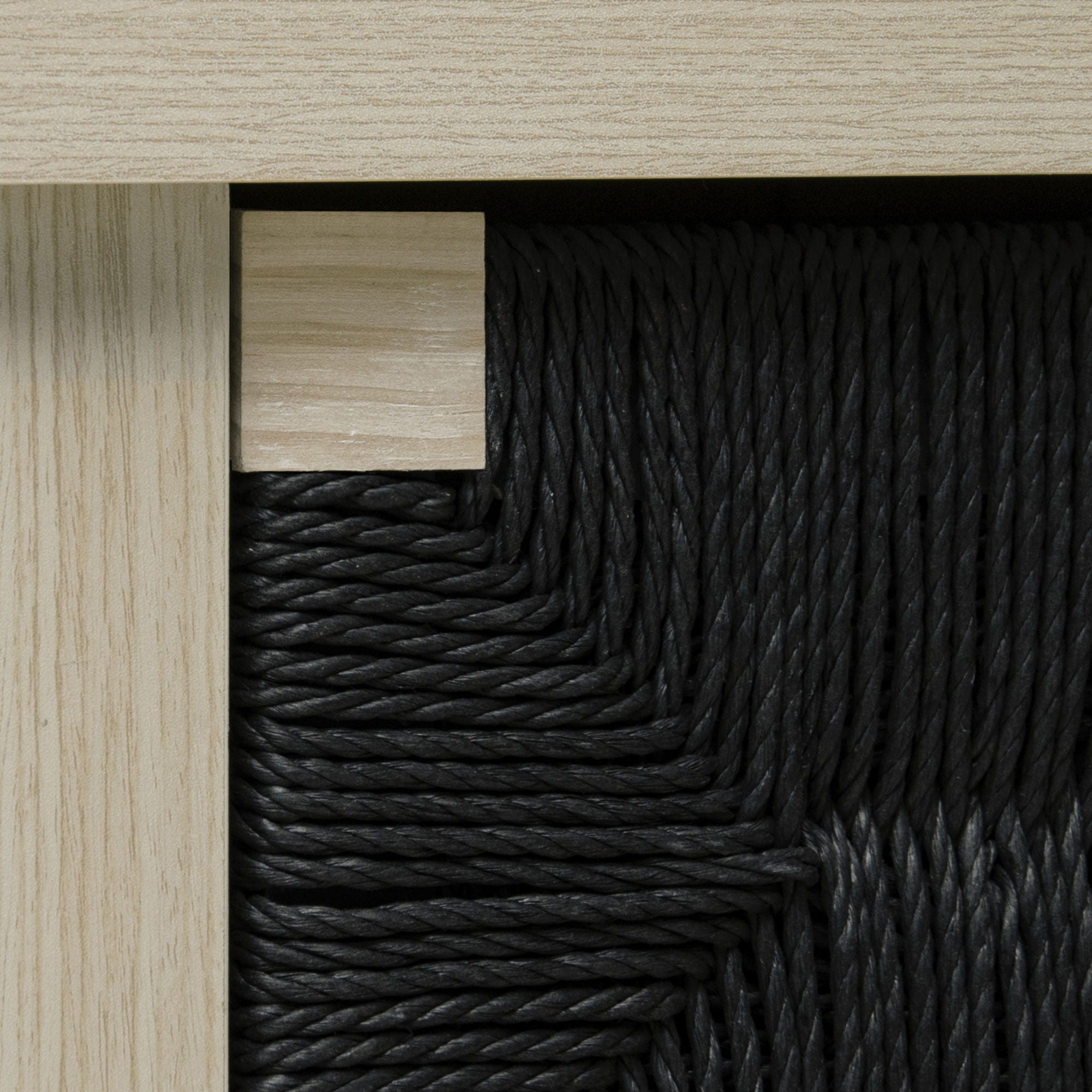 3 Drawer Buffet Sideboard With Adjustable Shelves, Storage Cabinet With Natural Seaweed Decor Doors For Living Room Kitchen Entryway - Natural - Best Buy Furniture