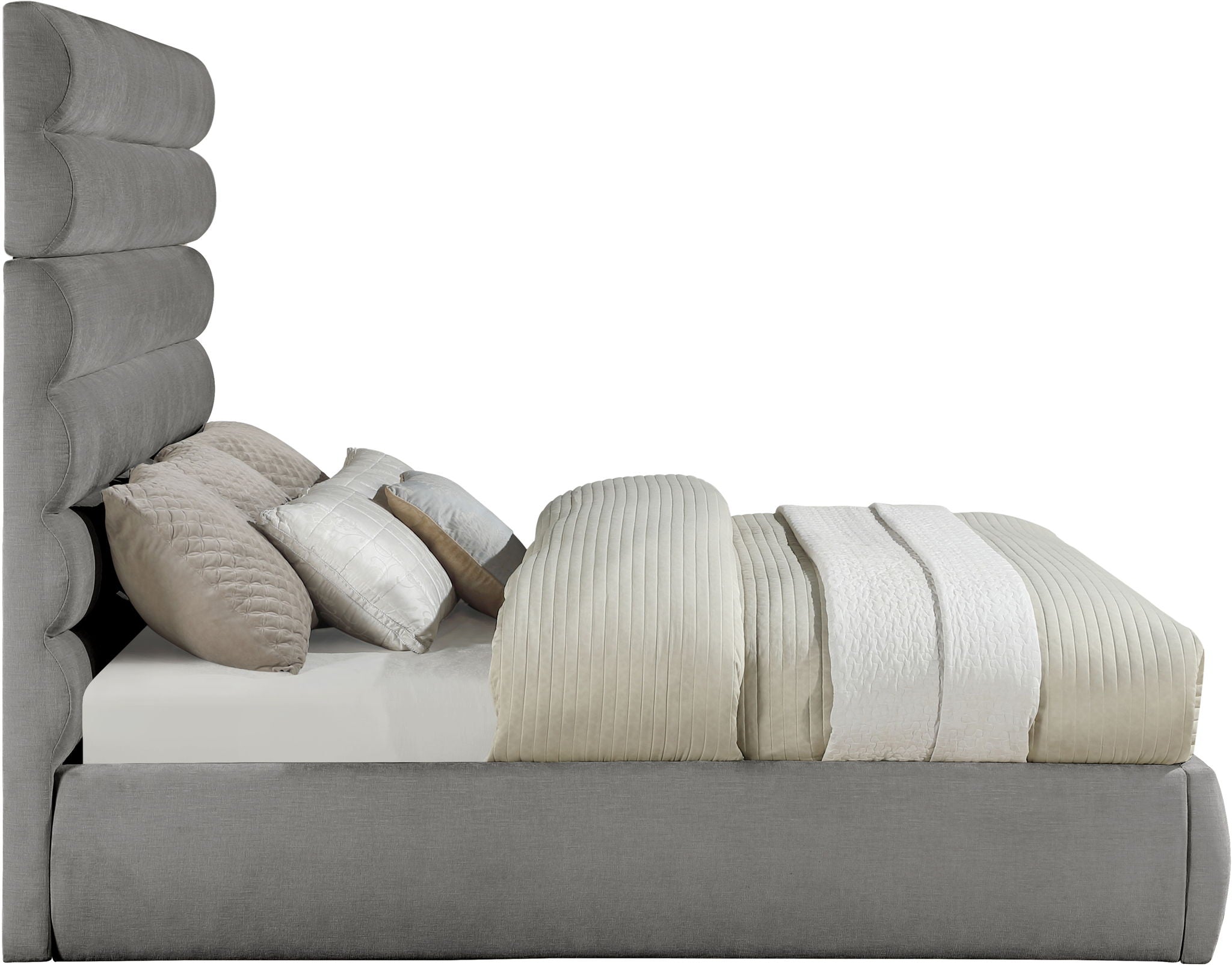 Adam - Chenille Fabric Bed With 70.5" Headboard