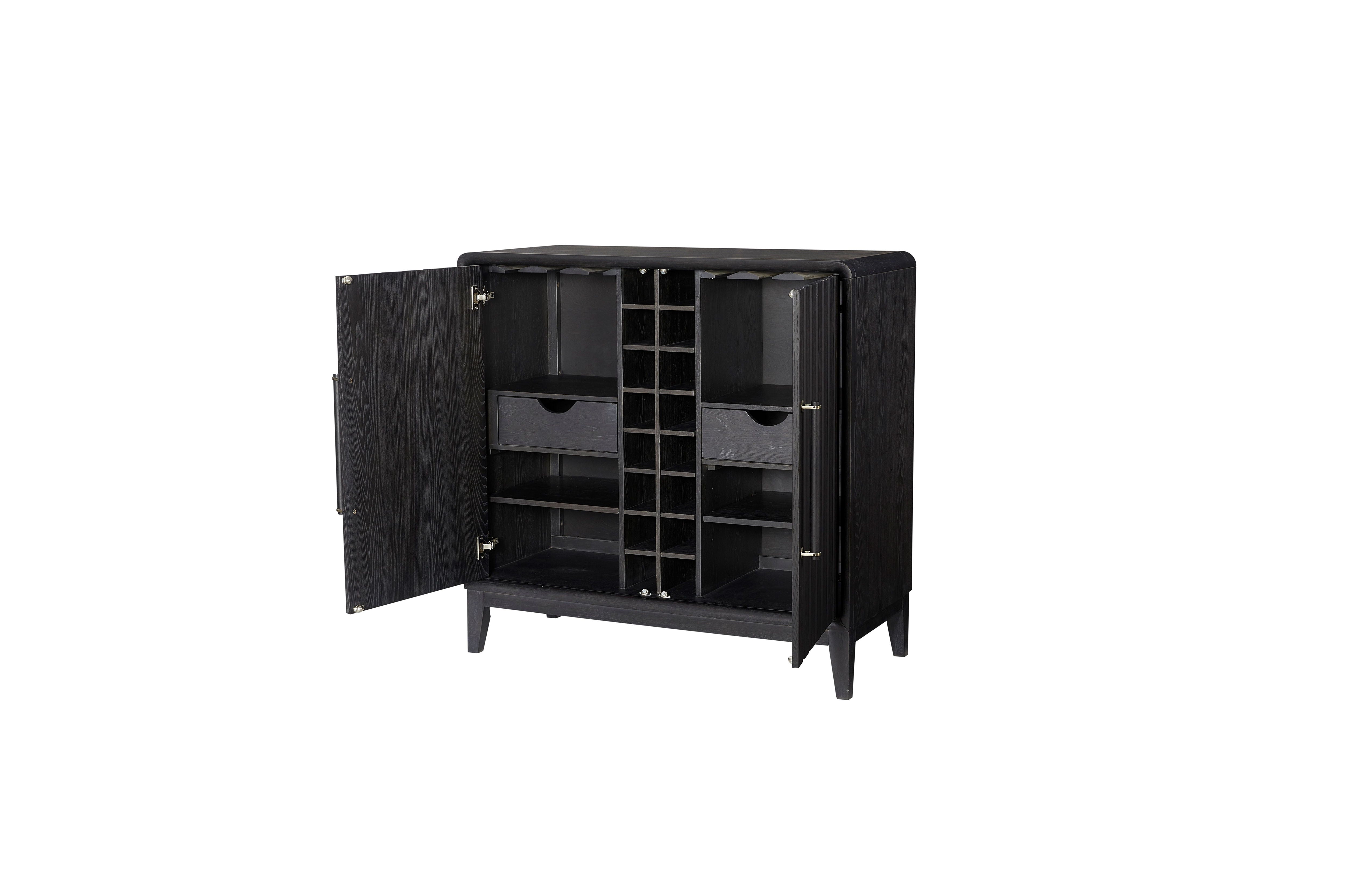 Ample Storage Bar Cabinet - Peppercorn - Best Buy Furniture