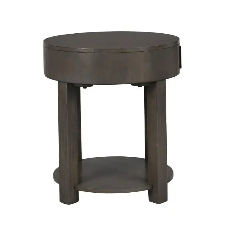 Jonah - MDF End Table With USB Ports - Light Brown - Best Buy Furniture