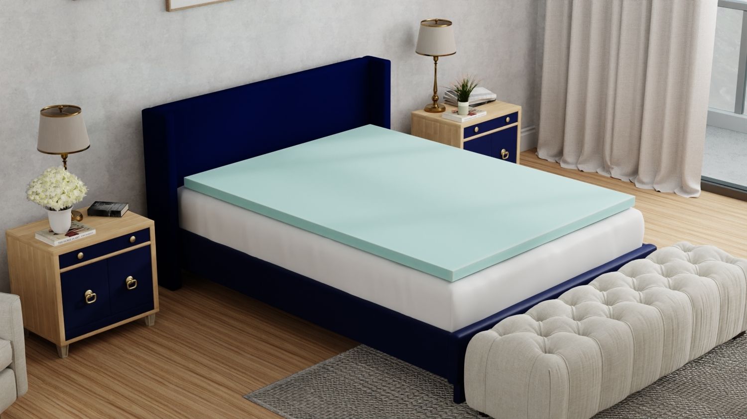 3" Gel Plush Memory Foam Cooling Mattress Topper