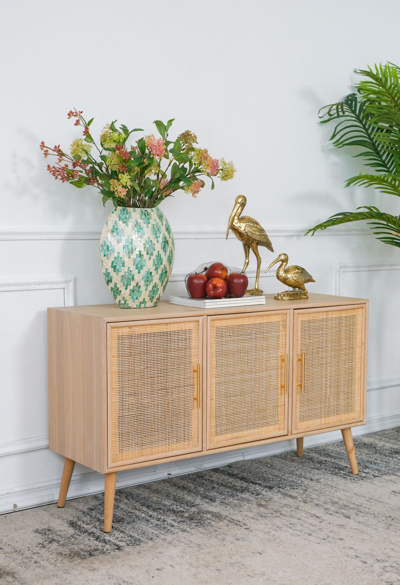 Wooden Accent TV Cabinet With 3 Doors - Brown - Best Buy Furniture