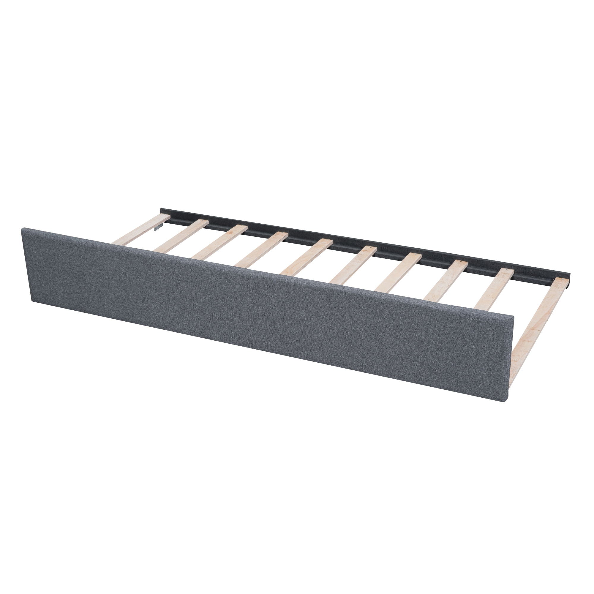 Upholstered Platform Bed With Trundle & Drawers