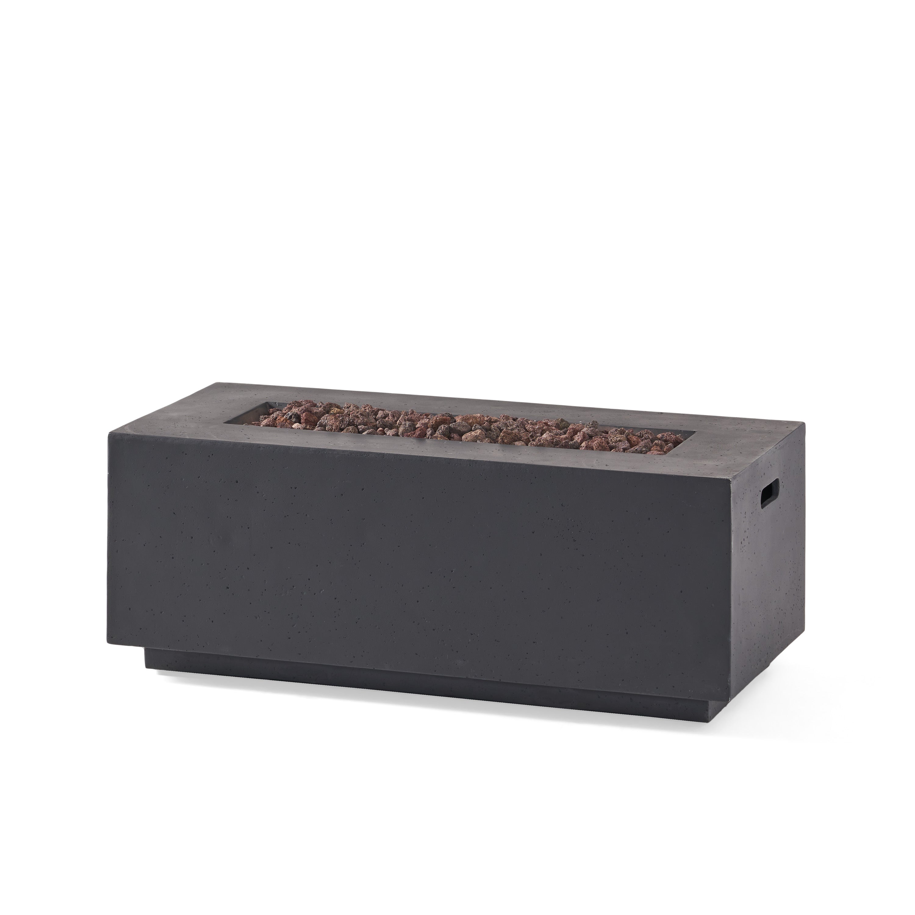 Contemporary Outdoor 40,000 BTU Propane Fire Pit Light Grey MgO Concrete 40'