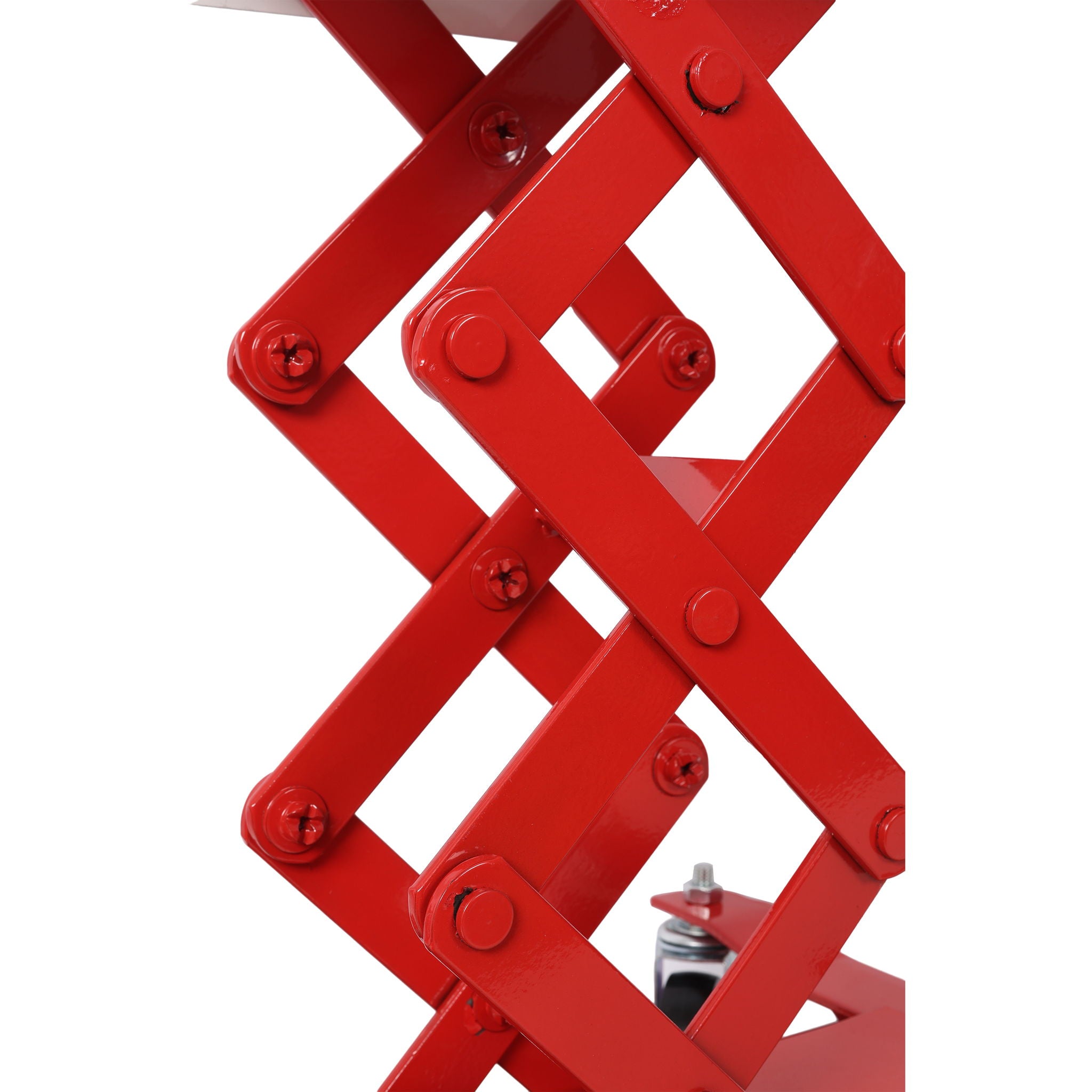 Heavy Duty Low Lift Transmission Jack With Nylon Safety Strap For Small Vehicles - Red
