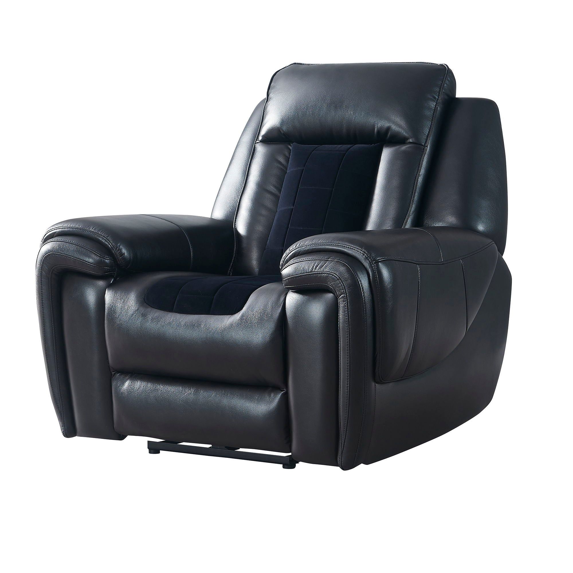 Clark - Blanche / Velvet Power Recliner With LED - Black