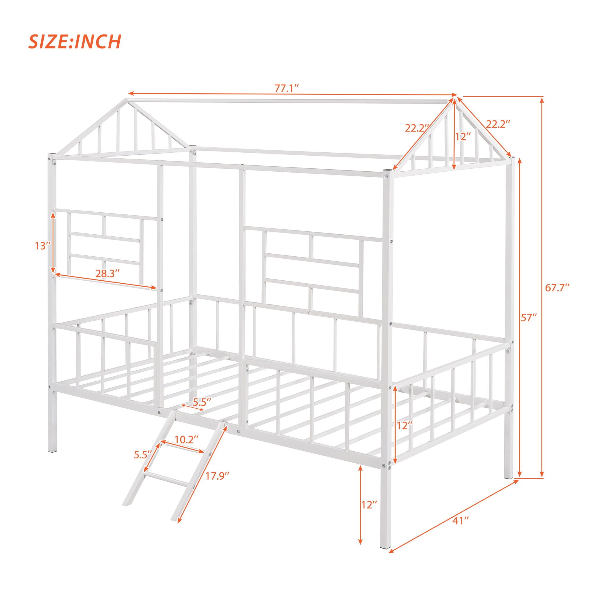 House Bed Frame With Slatted Support, No Box Spring Needed