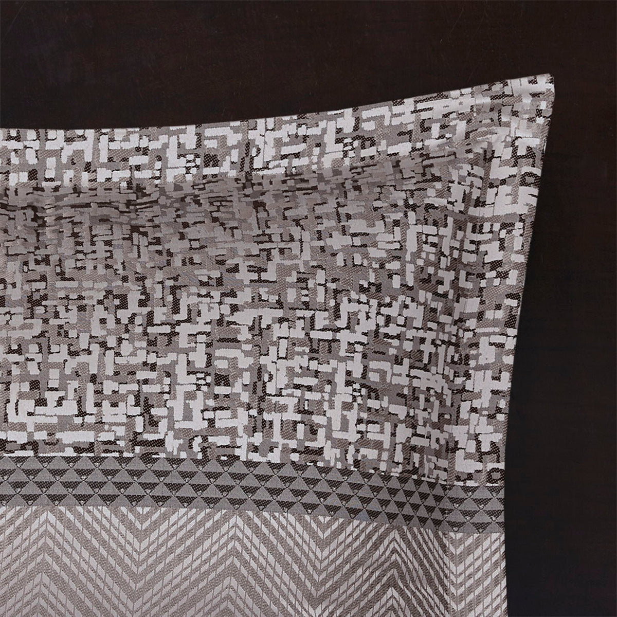 7 Piece Jacquard Comforter Set Grey/Taupe Queen