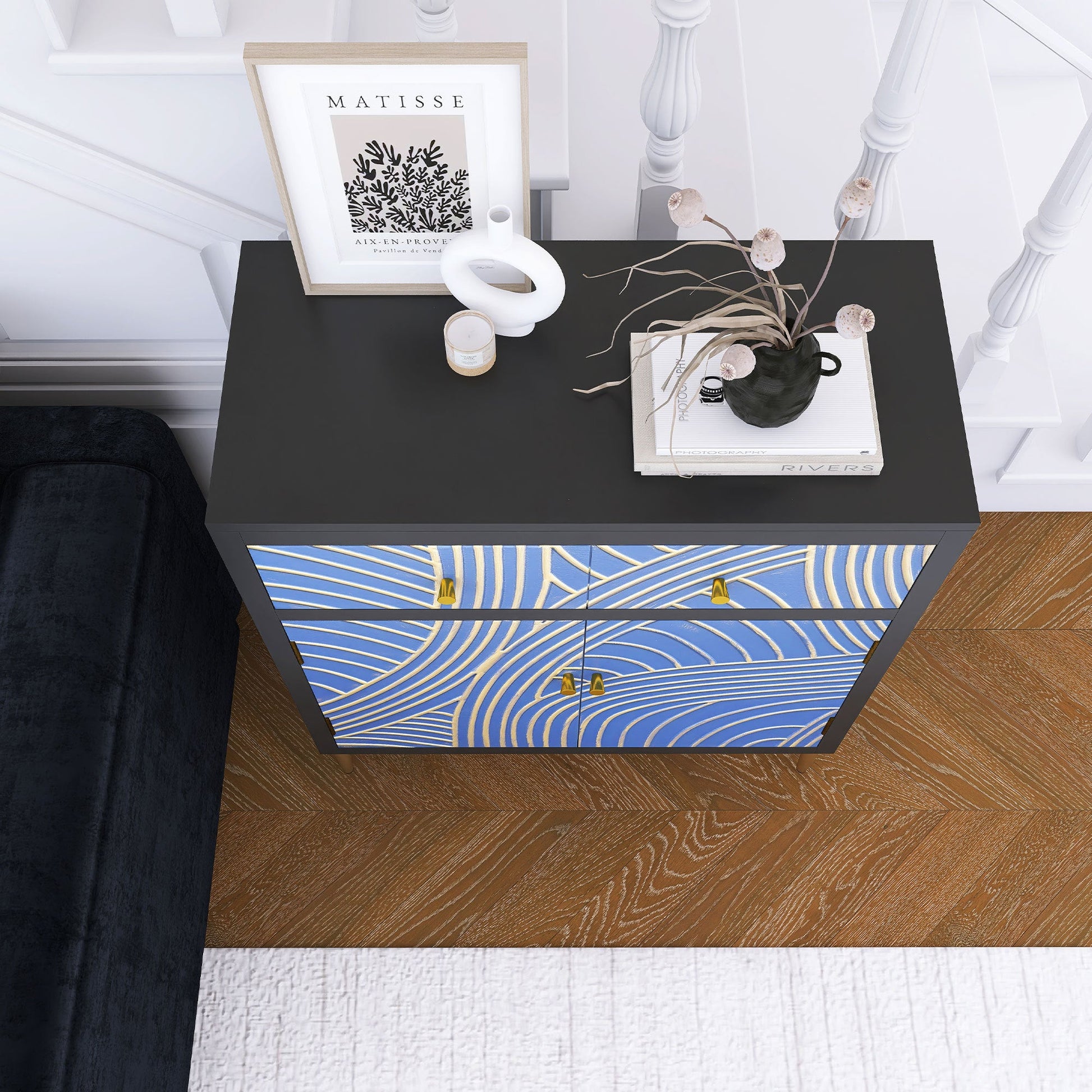 Black & Blue Modern MDF Storage Cabinet – Adjustable Shelf & Drawer - Best Buy Furniture