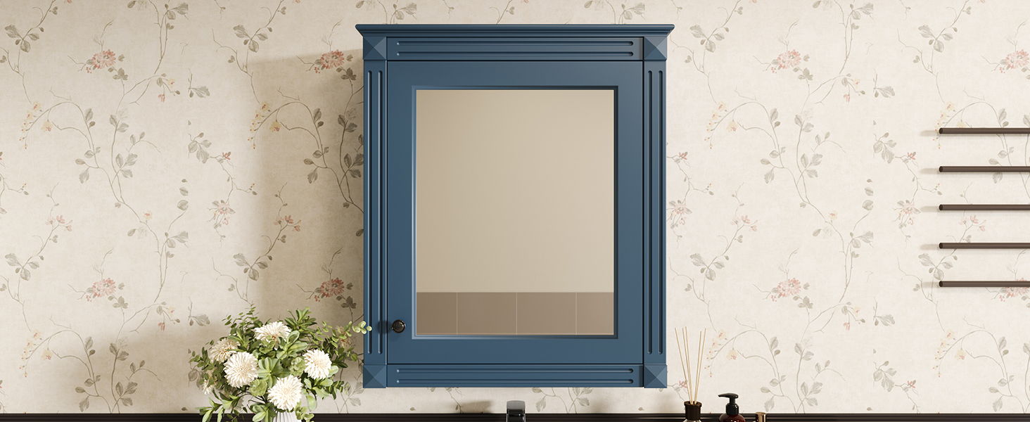 Wall Mounted Bathroom Storage Cabinet With Mirror, Medicine Cabinet With Height Adjustable Shelf