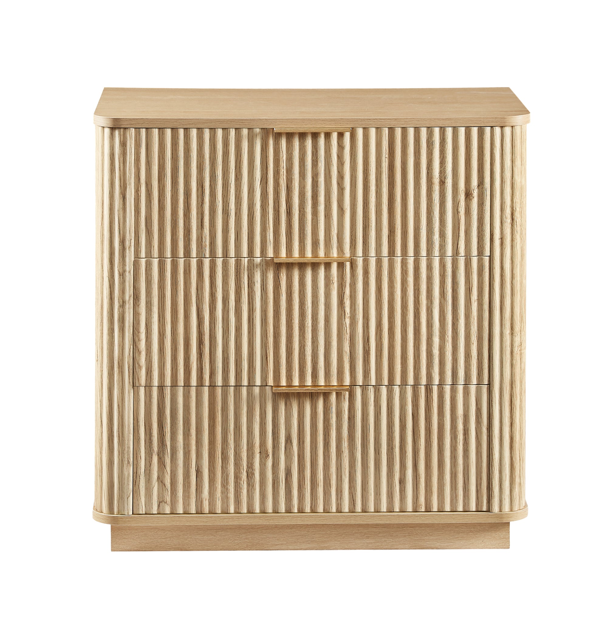 Willow Modern Light Oak Wood Fluted Nightstand - Best Buy Furniture