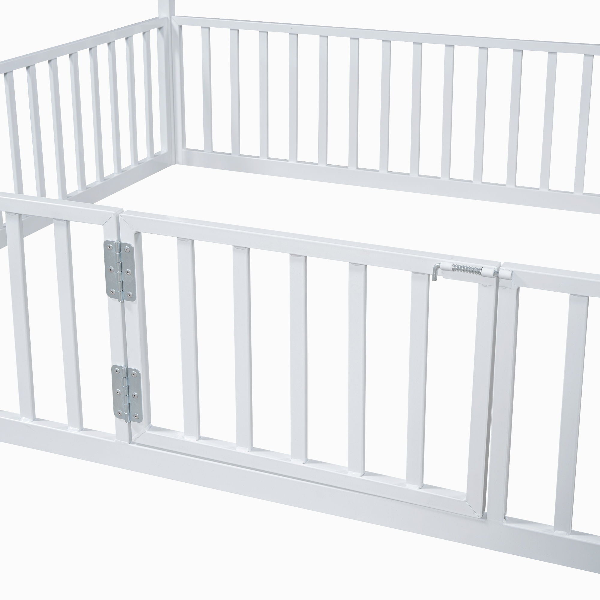 Metal House Bed With Fence And Door